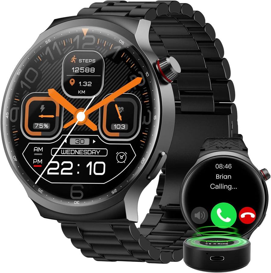 Mens Ultra Large Smart Watch 120 Day Battery Calls