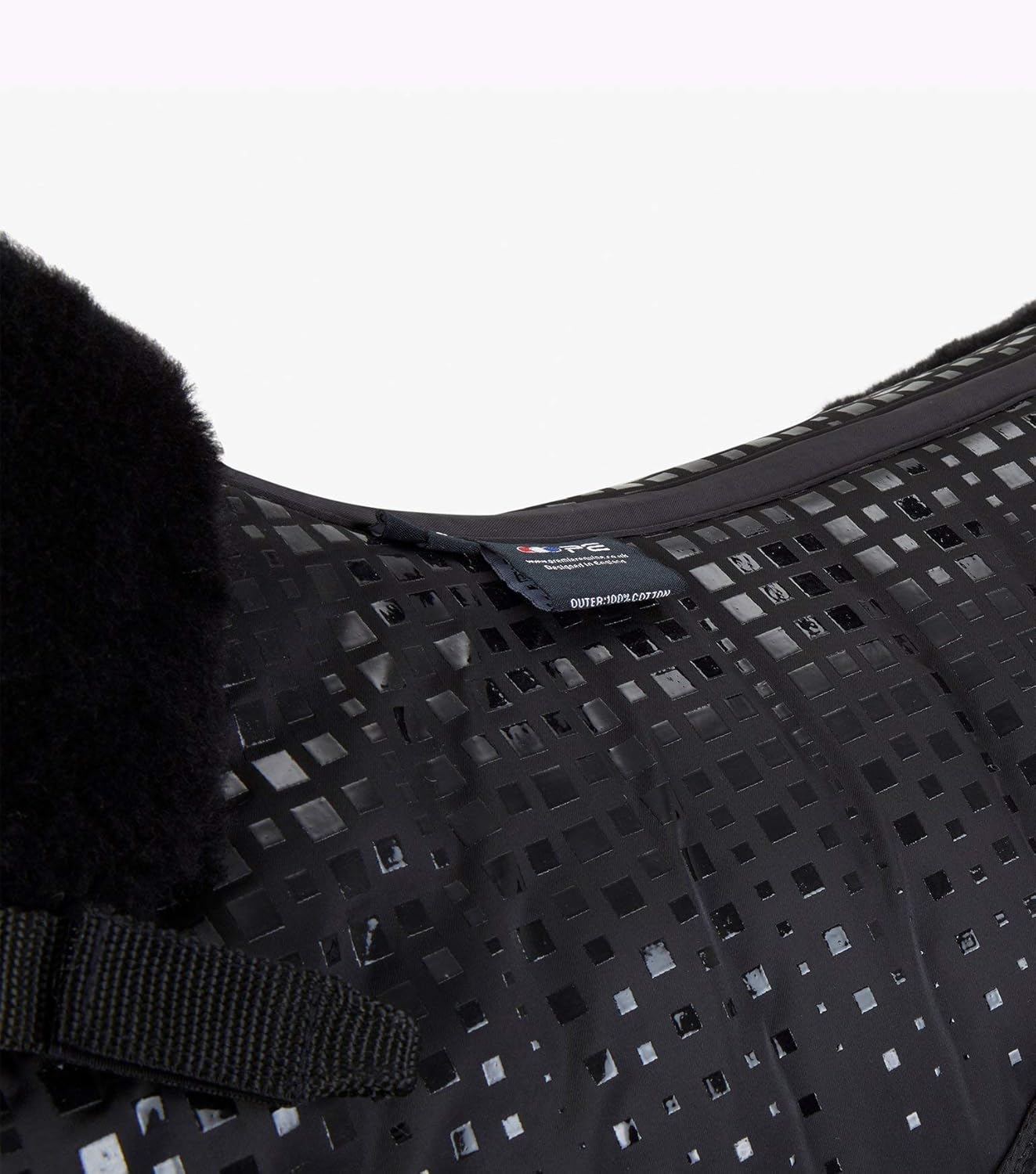 Black Merino Wool Dressage Saddle Pad Anti Rub Square