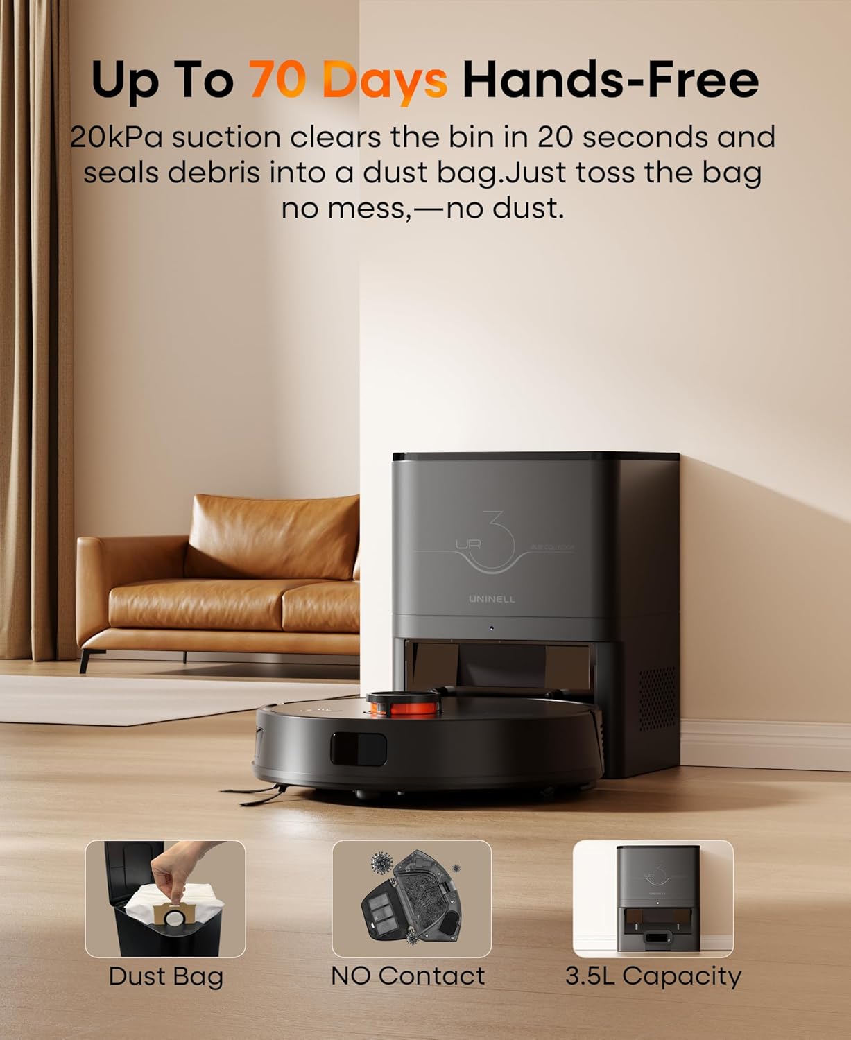 Robot Vacuum Mop 5000Pa Self Empty LiDAR Smart Cleaner