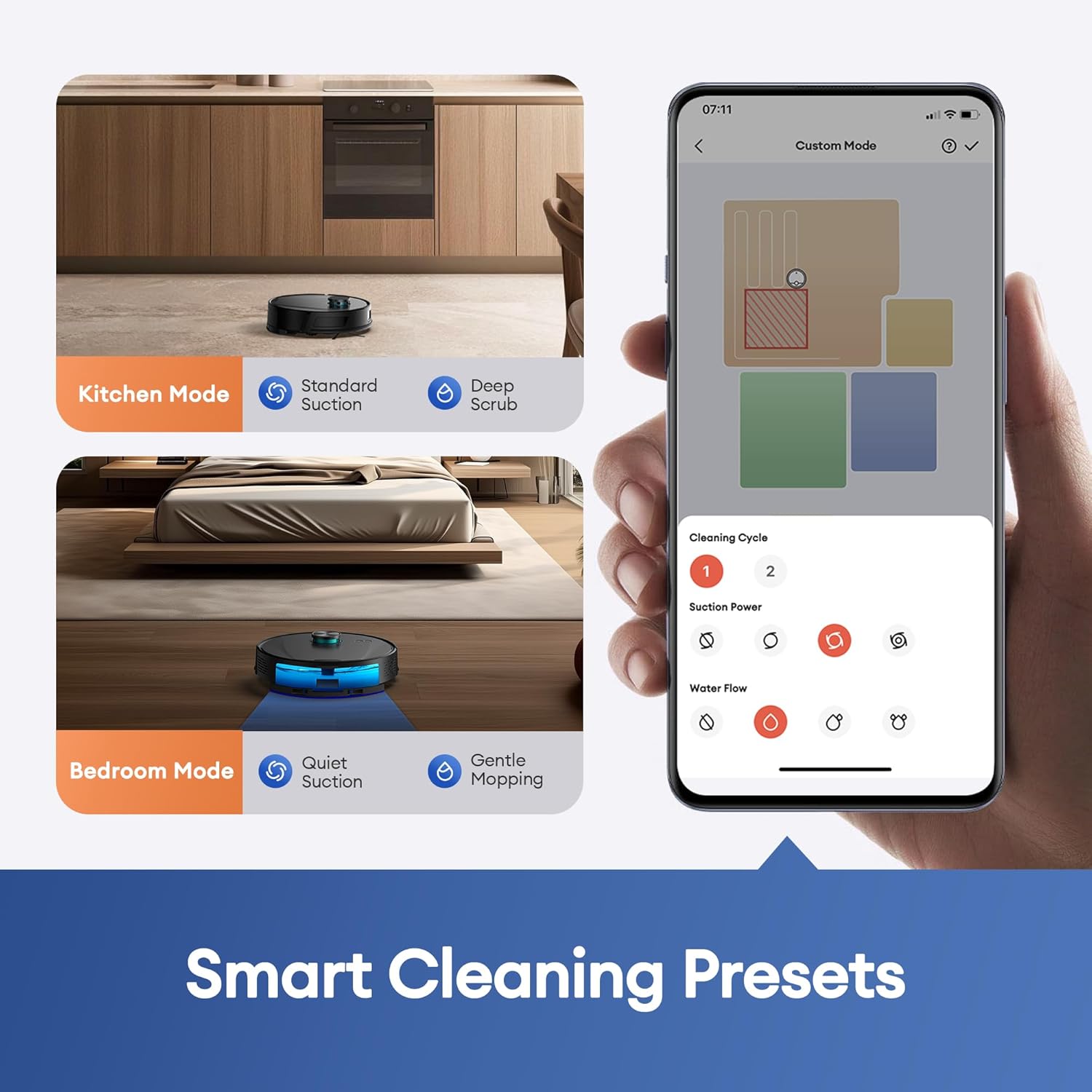 Robot Vacuum Mop 8000Pa LiDAR Smart Mapping Pet Hair