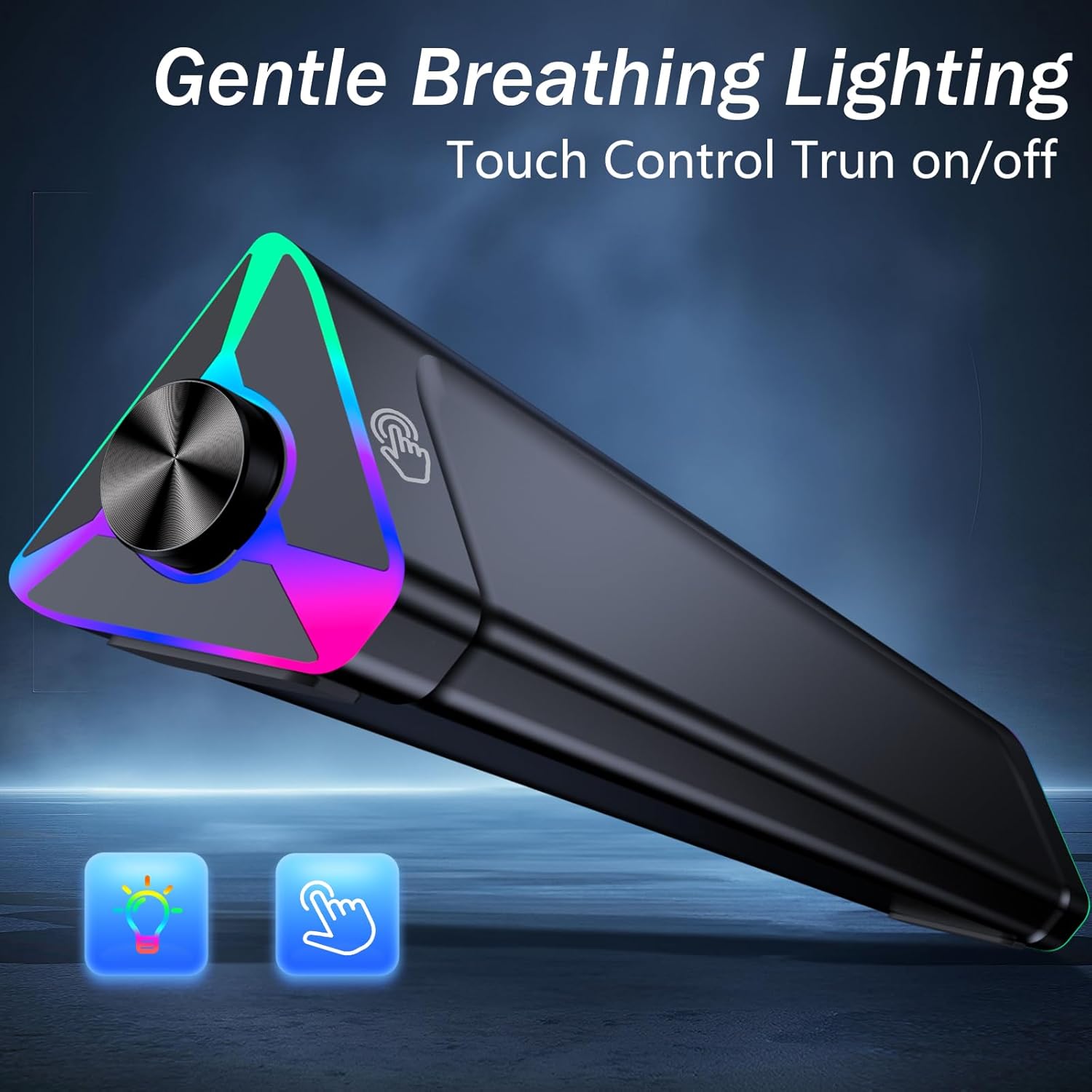 USB PC Soundbar Speakers Stereo Desktop Speaker RGB Lights