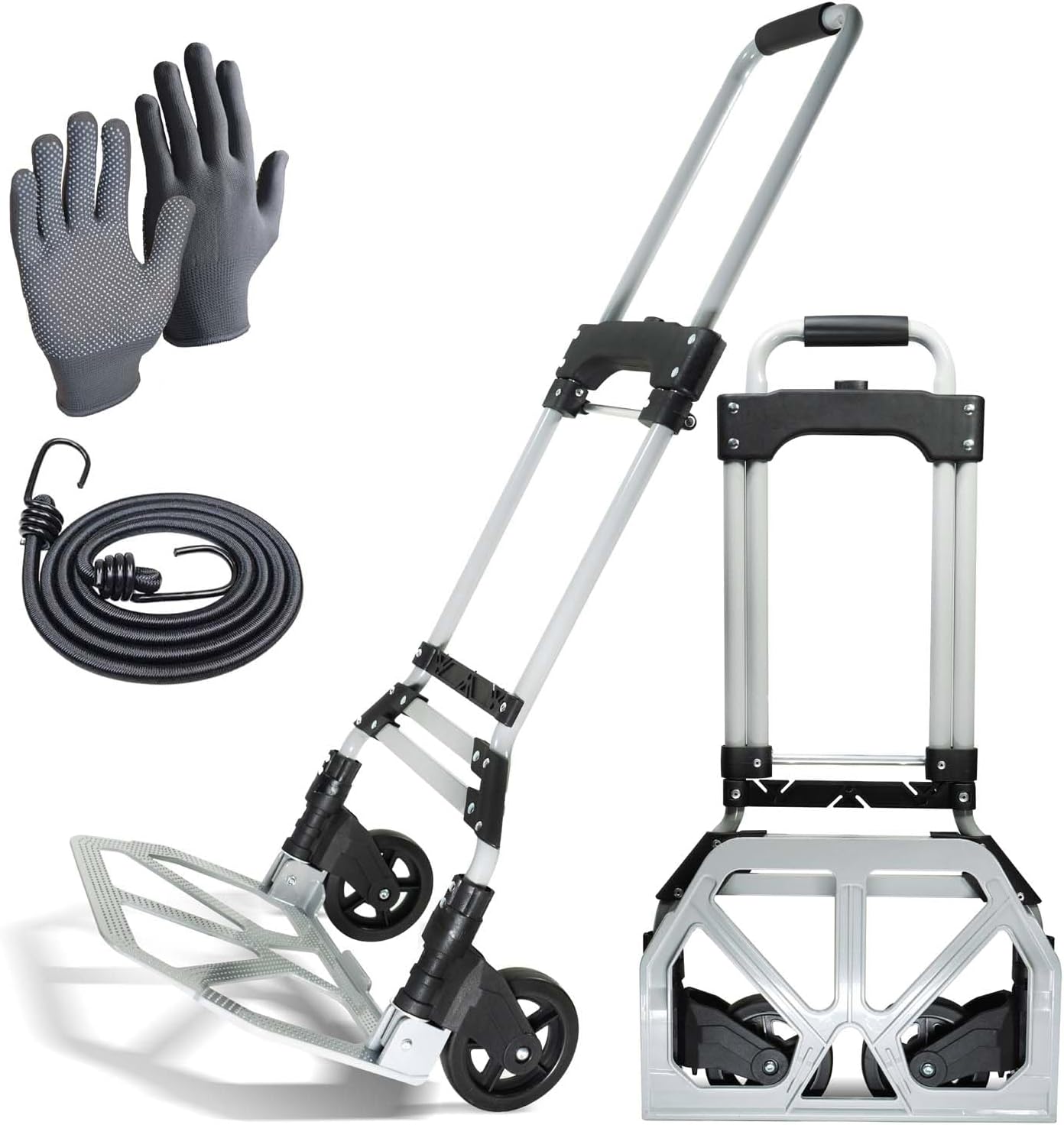 Portable Aluminium Sack Barrow Cart 80KG Foldable Hand Trolley