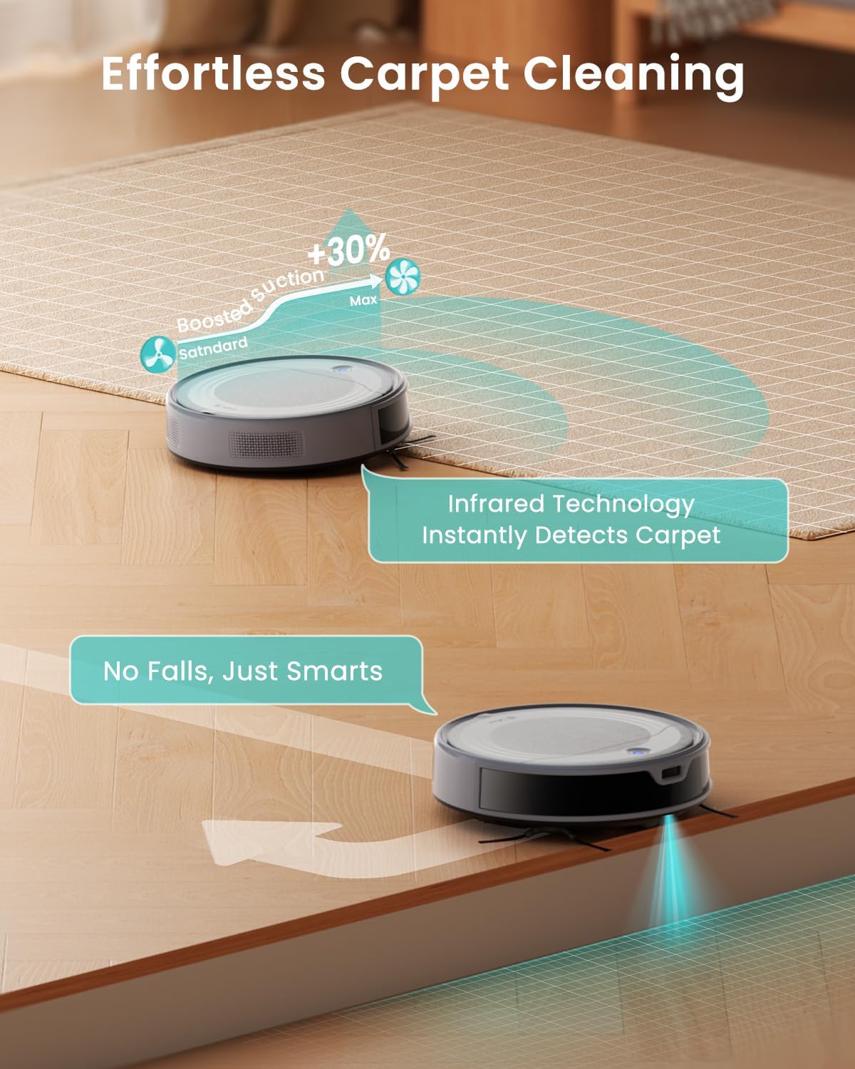 Robot Vacuum Mop 6000Pa LiDAR 170Min WiFi App Pet Hair