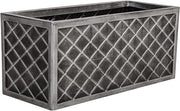 Set of 2 Trough Planters 70cm Grey Garden Boxes Outdoor Pots
