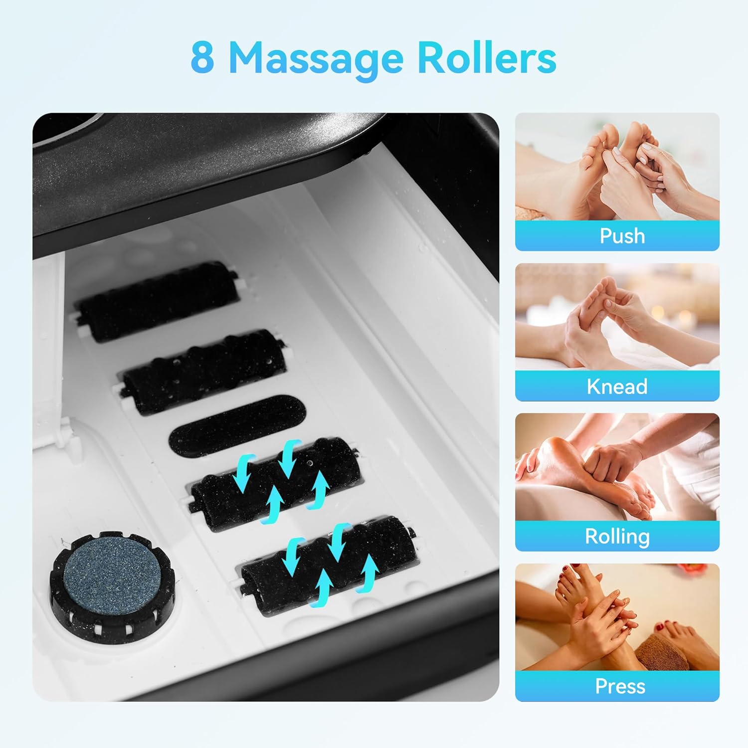 Foldable Foot Spa Bath Heat Bubble Shiatsu Rollers Pedicure