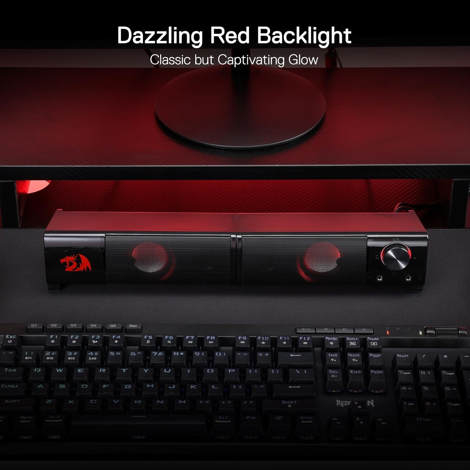 PC Gaming Speakers Stereo Soundbar USB Powered RGB Desktop Audio
