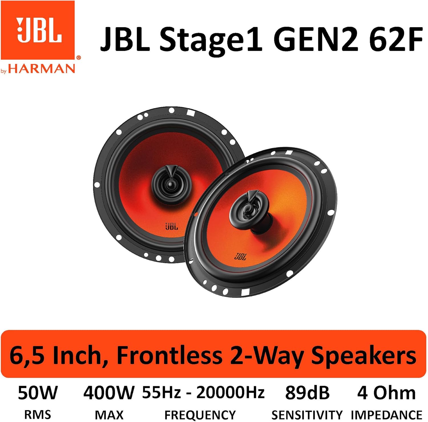6.5 Inch Car Speakers 220W 2 Way Coaxial OEM Replacement Pair