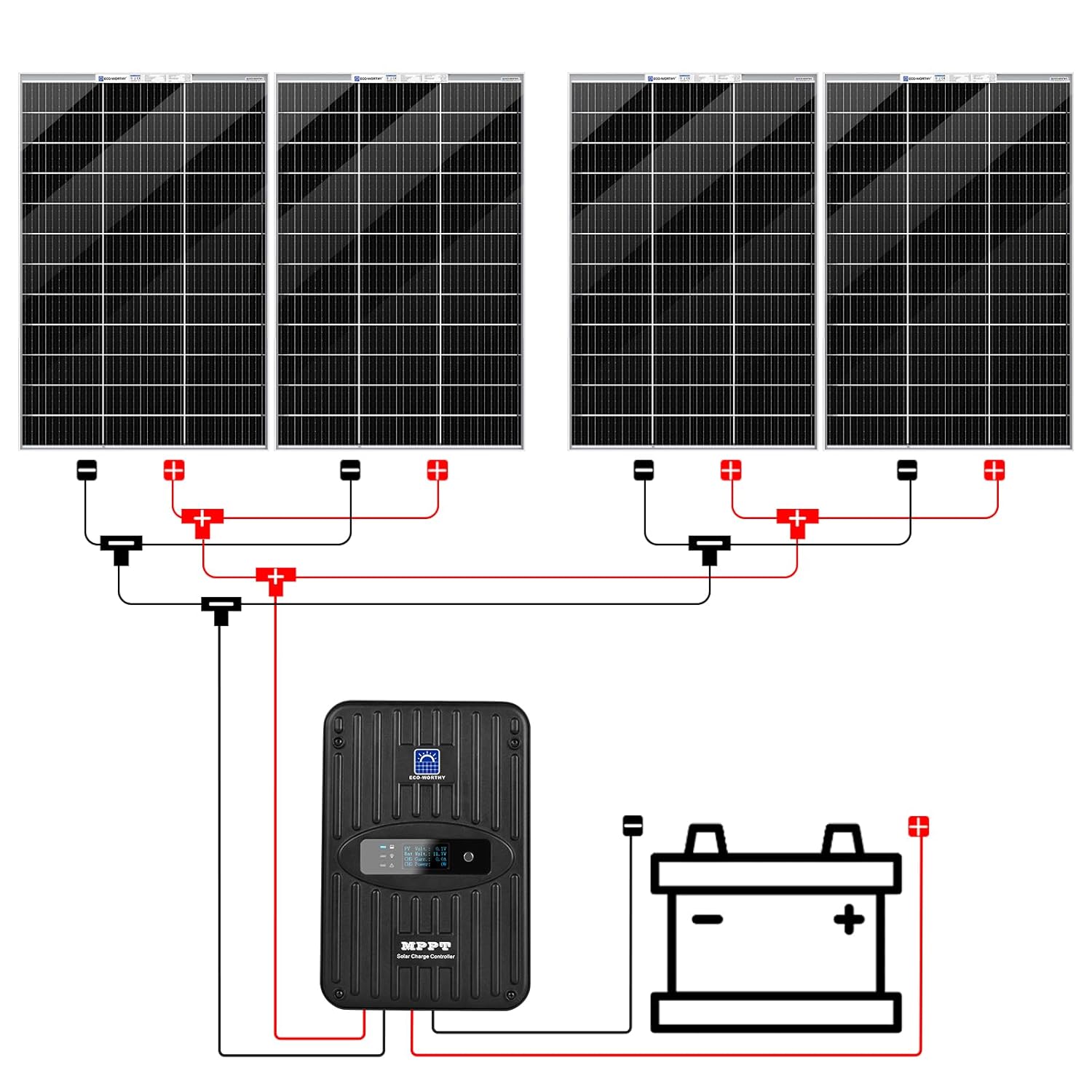 480W Solar Panel Kit 12V Off Grid MPPT Battery Shed RV