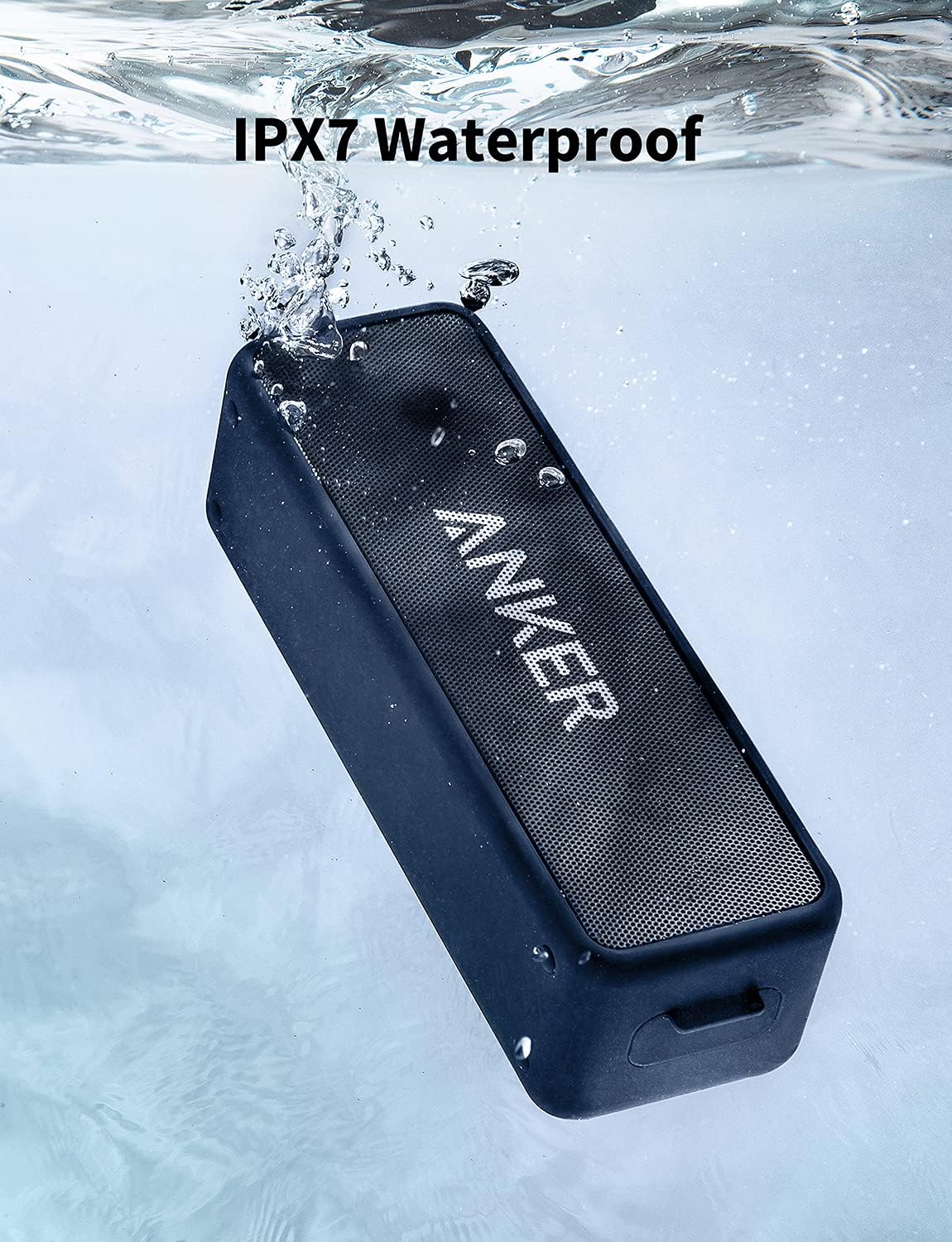 Portable Bluetooth Speaker 12W Stereo Bass Waterproof 24 Hour Navy