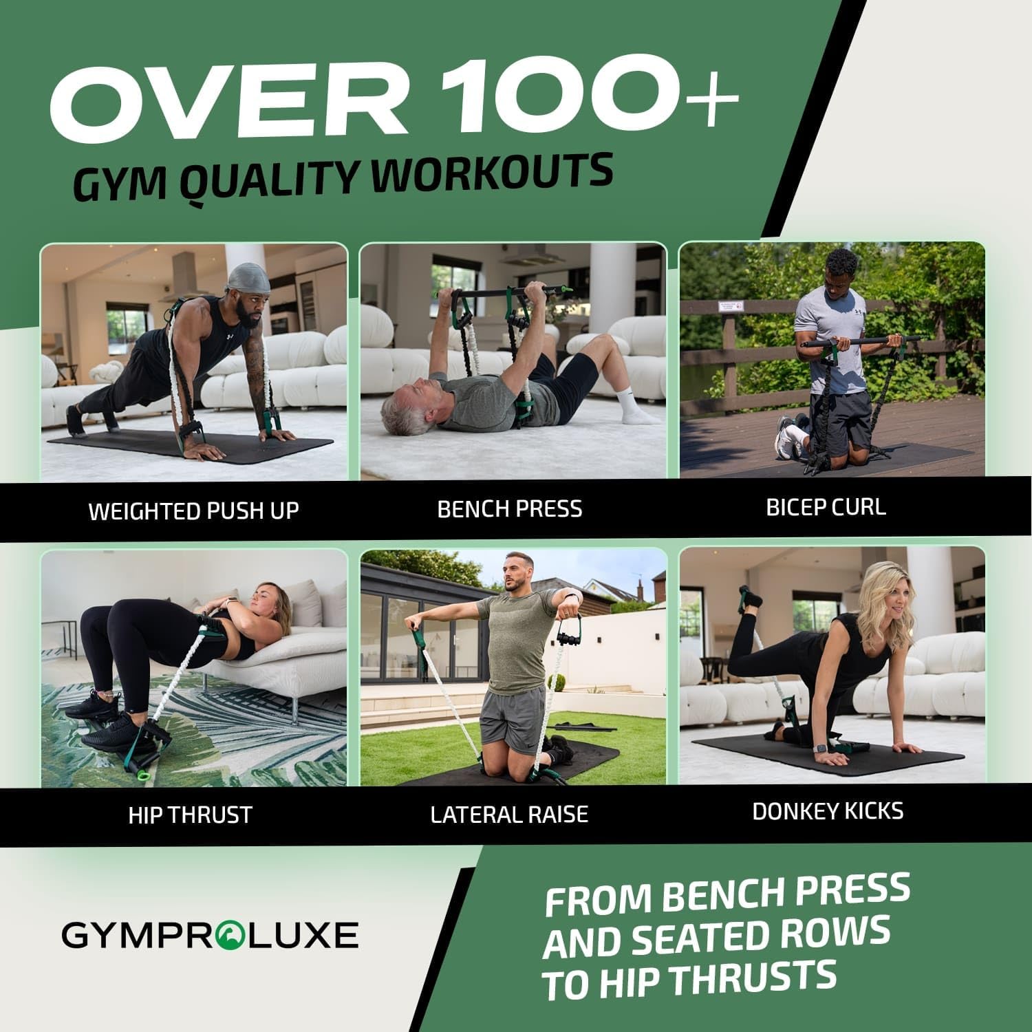 Portable Resistance Band Bar Set 90kg Home Gym Workout Kit
