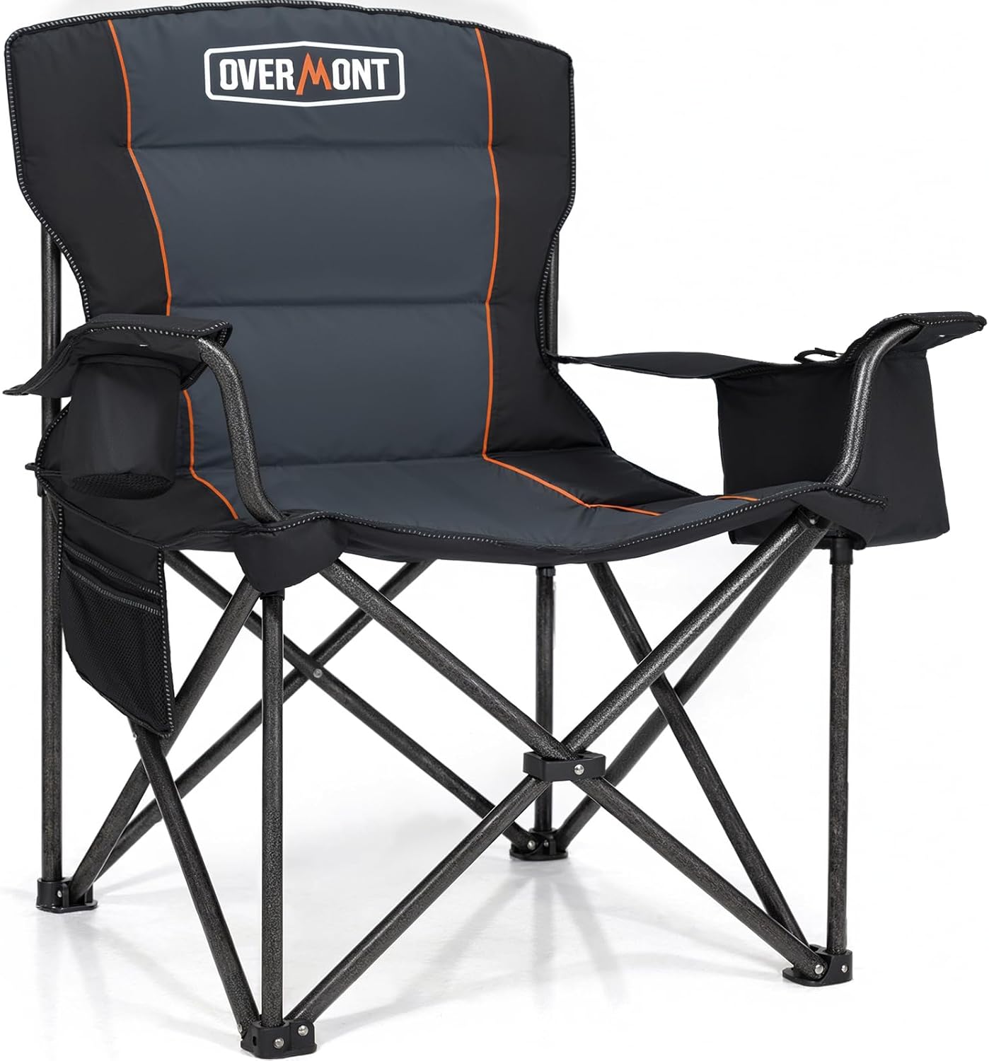 Oversized Camping Chairs 2 Pack 180kg Cooler Bag Black