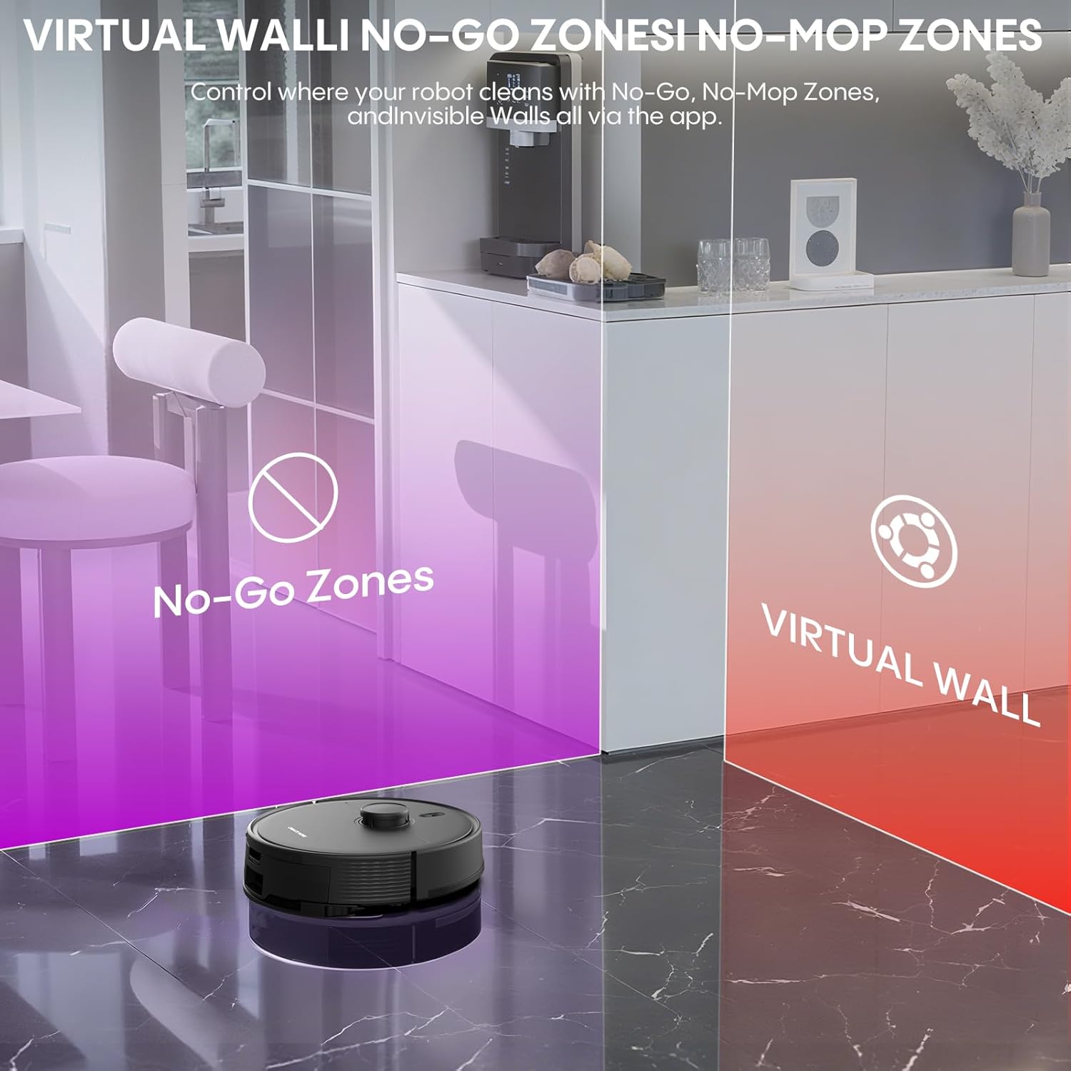 Robot Vacuum Mop Self Empty 5000Pa LiDAR Mapping WiFi Smart Clean