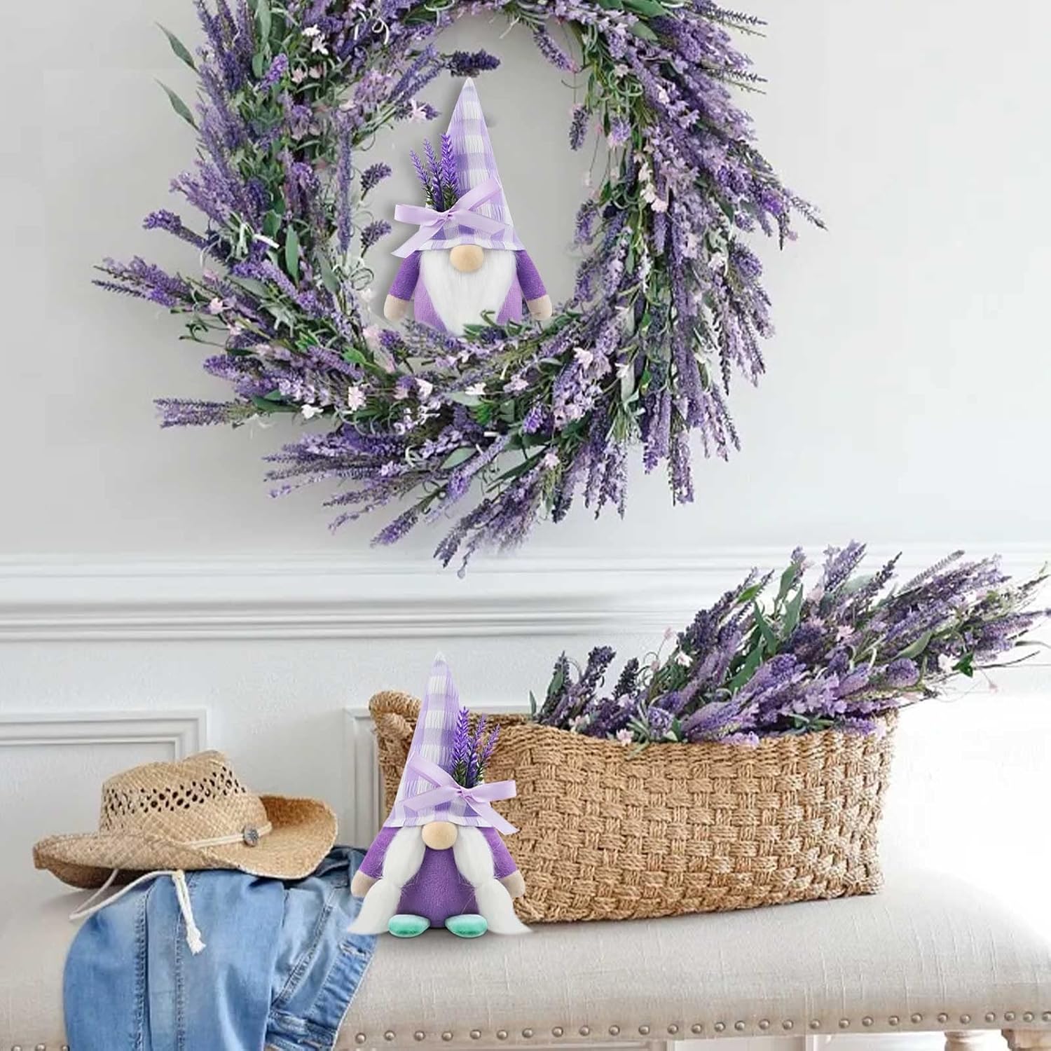 2Pcs Lavender Gonk Gnomes Plush Spring Easter Home Decor