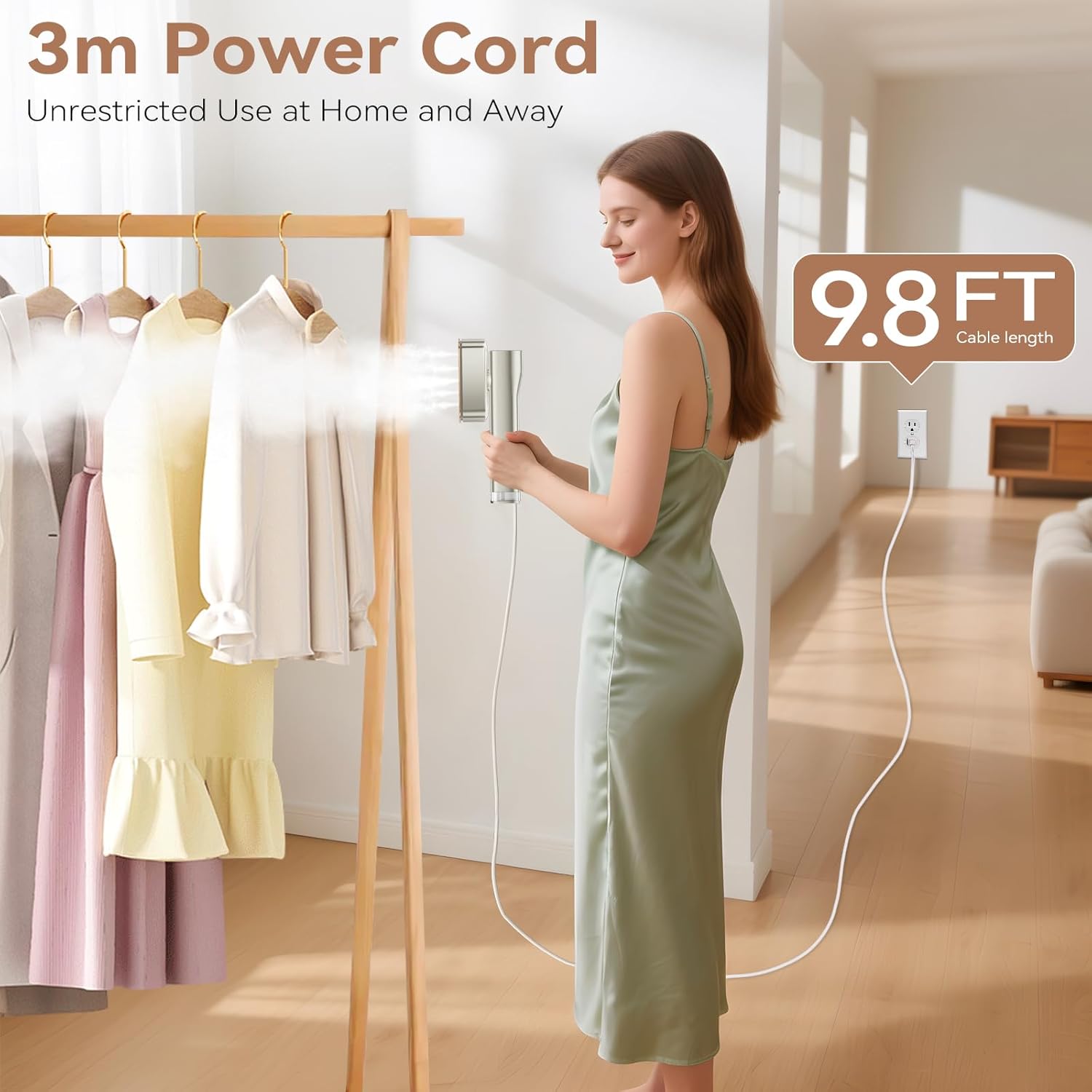 Travel Garment Steamer 1300W Dual Tank 25min Steam 2in1 Iron