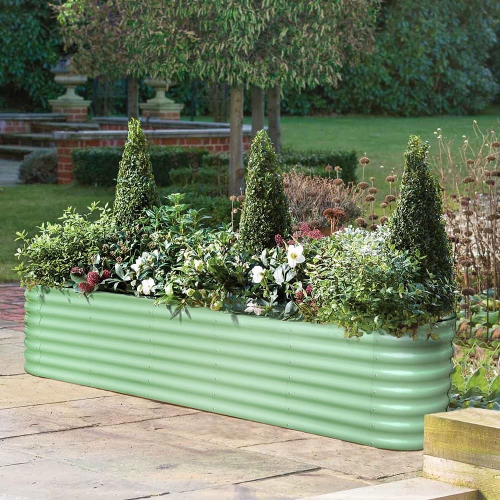 Large Raised Garden Bed 240cm Metal Planter Box Green Outdoor