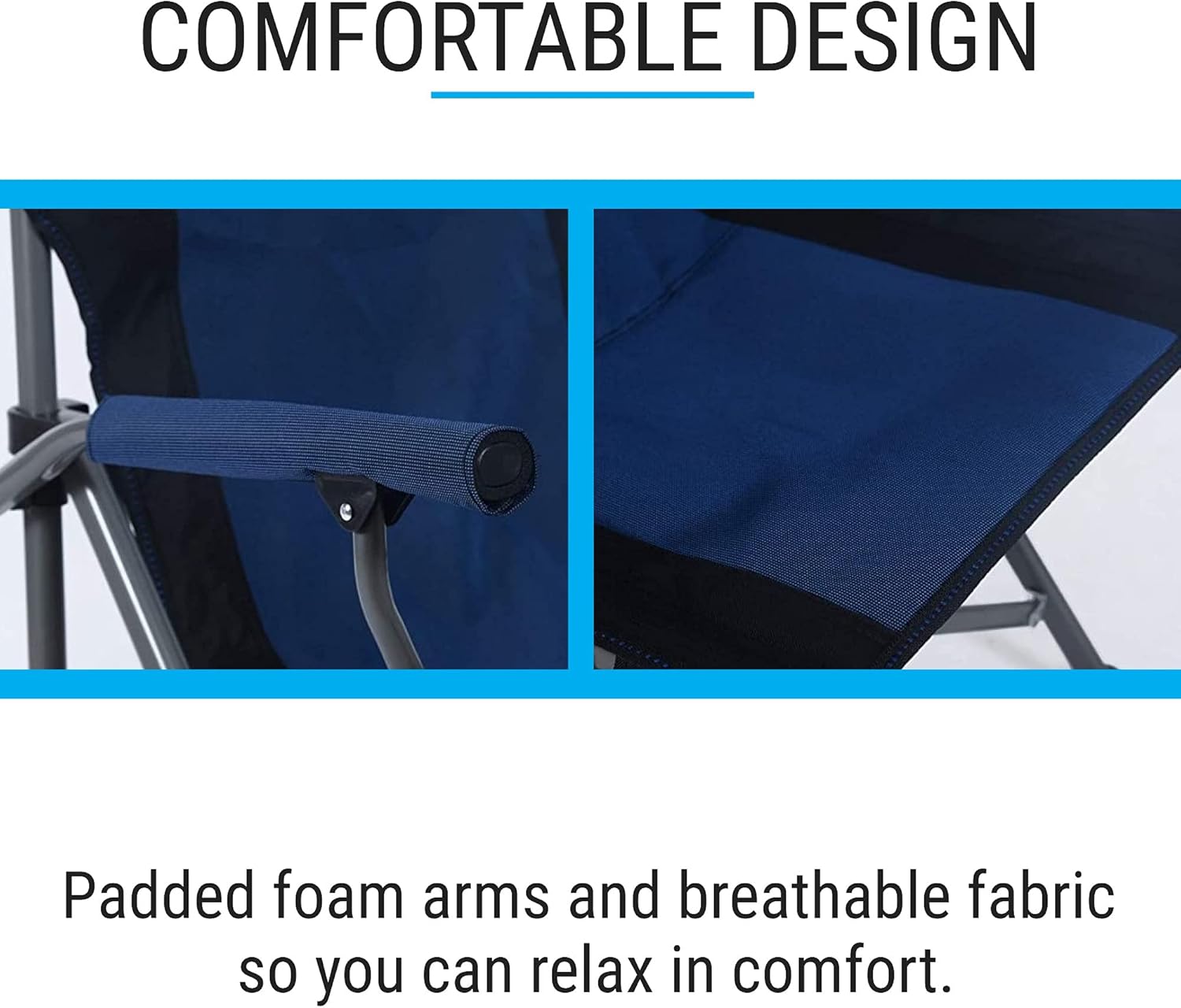 Blue Folding Camping Chair Heavy Duty Portable Seat
