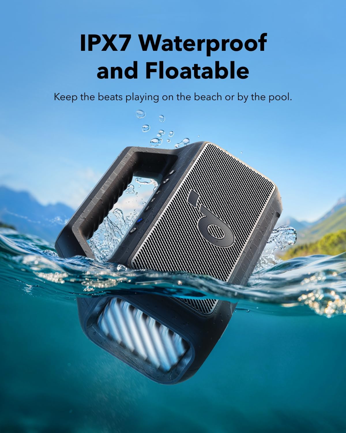 80W Bluetooth Speaker Waterproof Floatable Bass 24H Play RGB