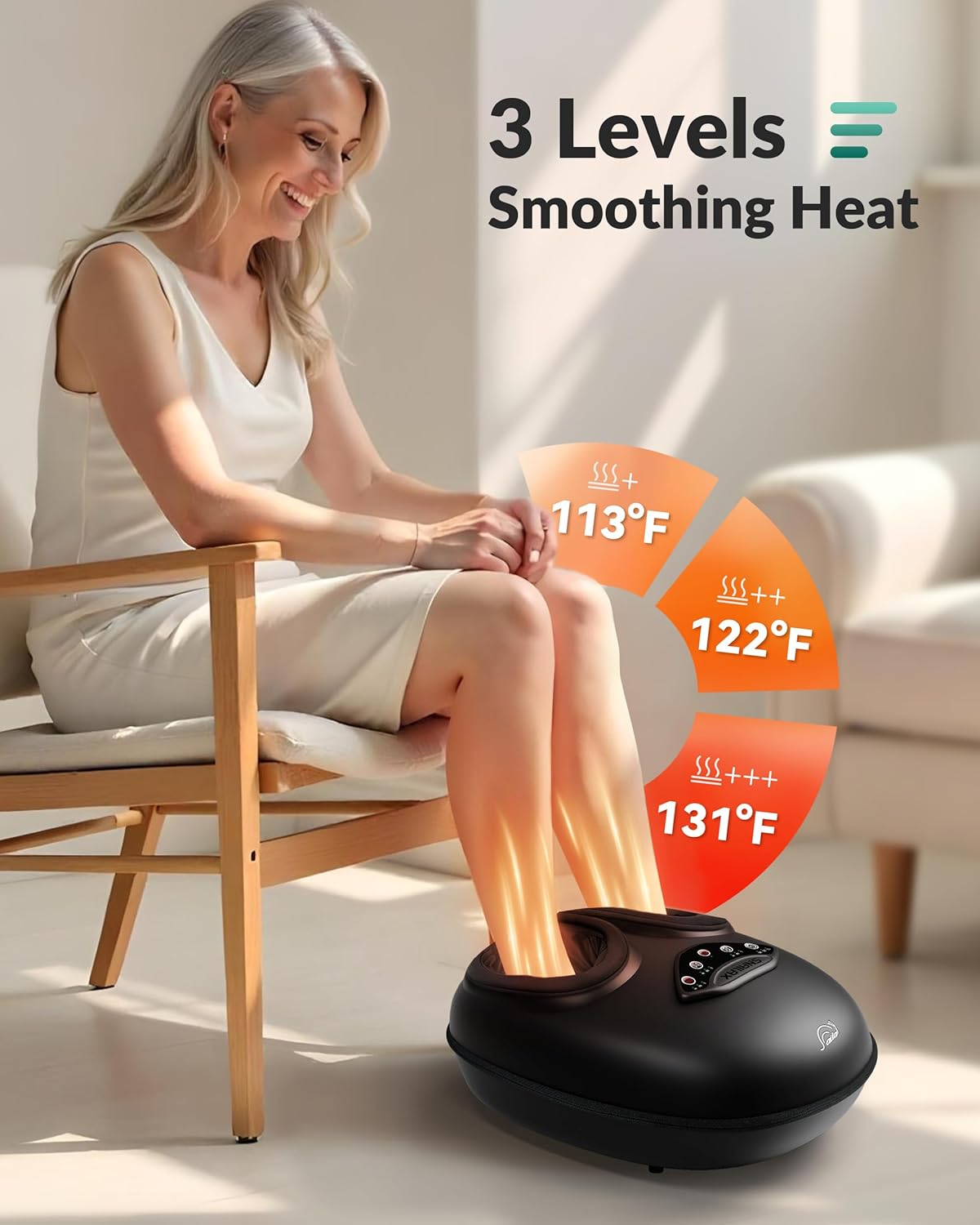Shiatsu Foot Massager with Heat Deep Kneading Compression Spa