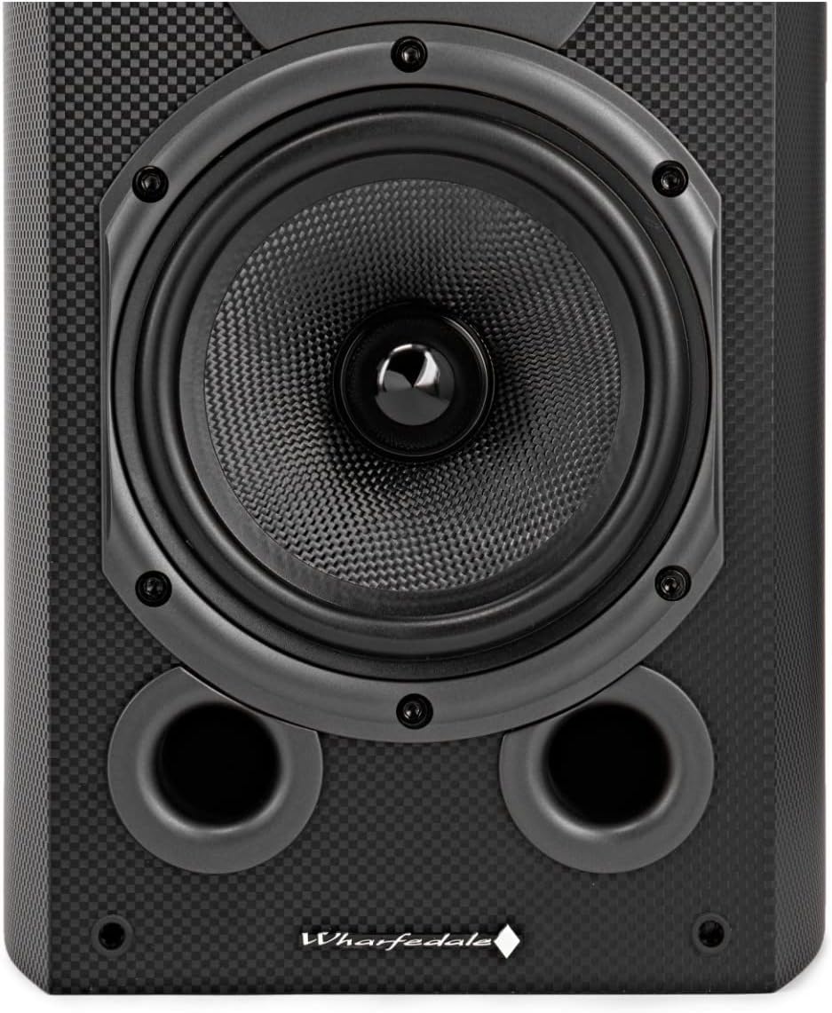 100W Bookshelf Passive Speakers Carbon Fibre HiFi Stereo Pair