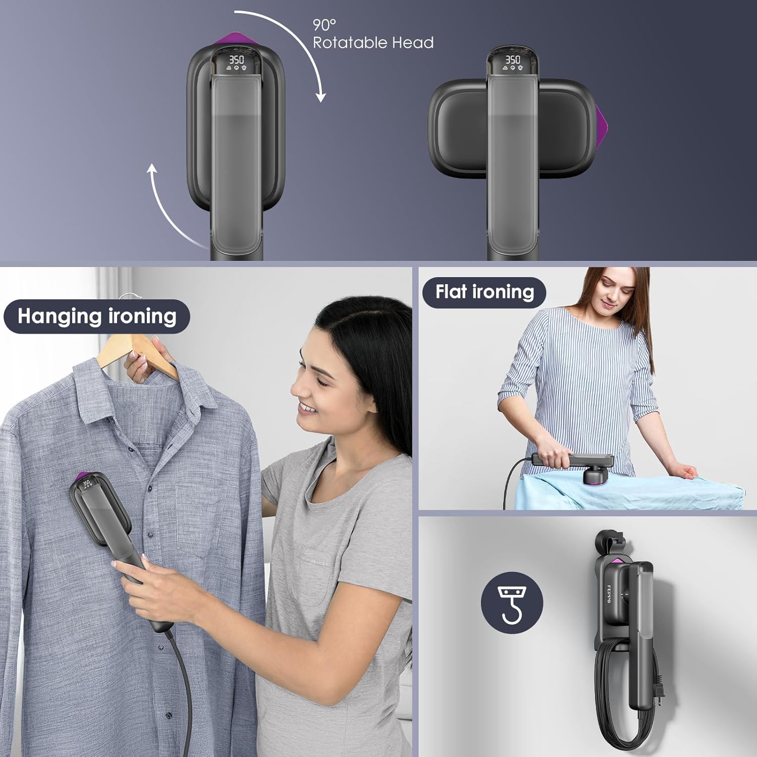 Travel Clothes Steamer Dual Voltage 2 in 1 Iron Fast Heat