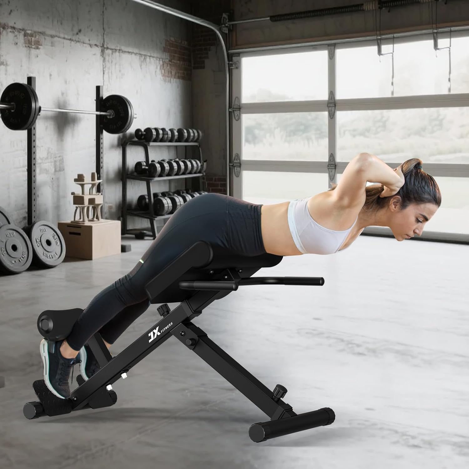 Foldable Roman Chair Hyperextension Bench Back Extension Glutes Core