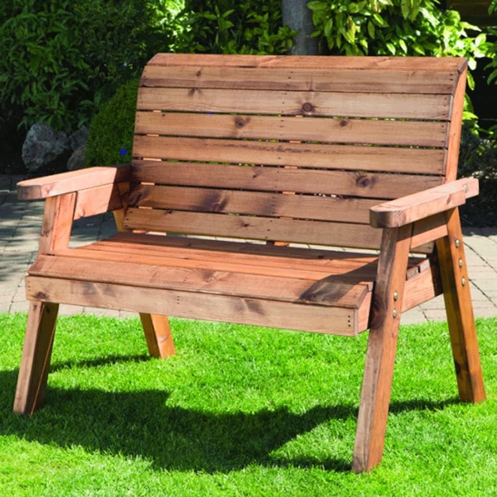 2 Seater Wooden Garden Bench Scandinavian Redwood Patio Seat
