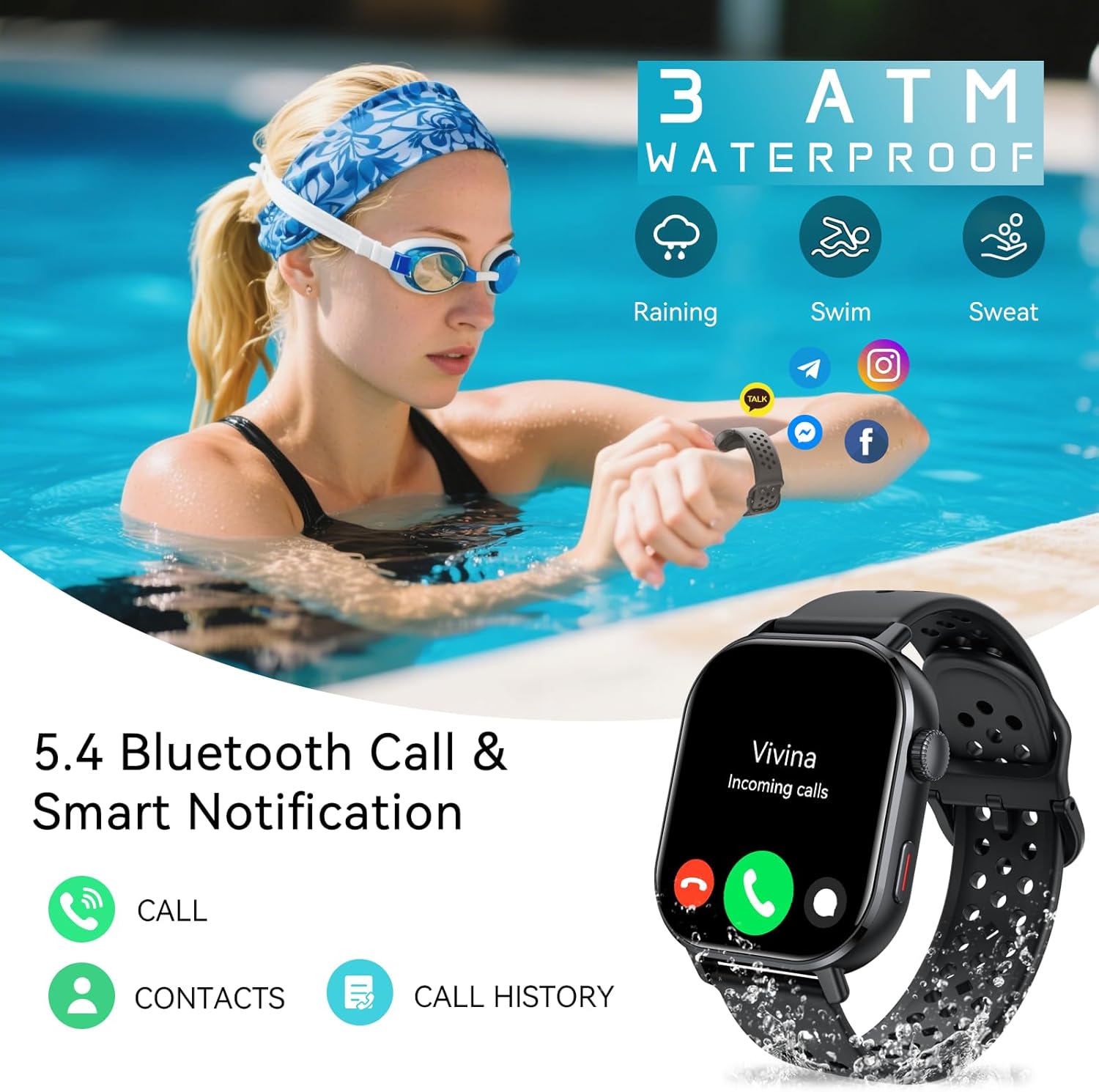 GPS AMOLED Smart Watch 178 Sports 5ATM Bluetooth Call