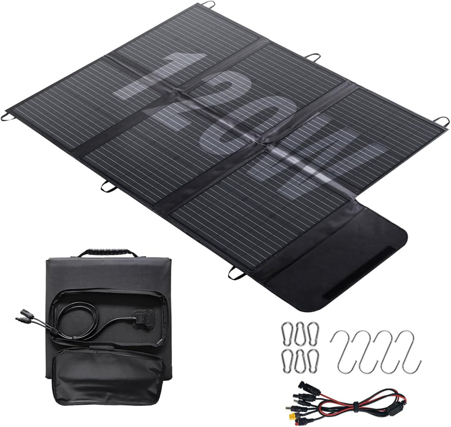 120W Foldable Solar Panel Charger IP67 Waterproof 3M Cable