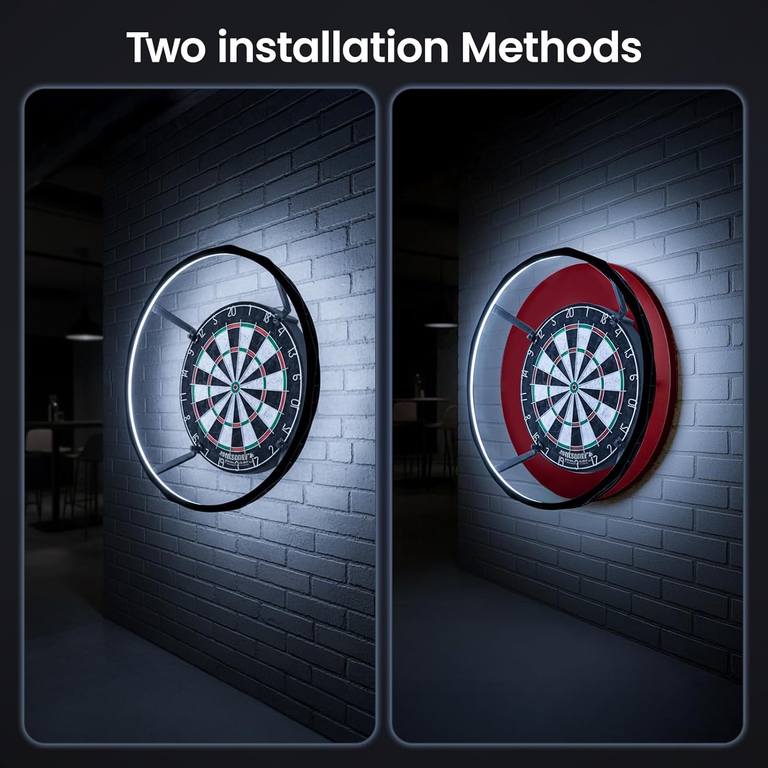 LED Dartboard Light Ring 360° Shadowless Surround Easy Install