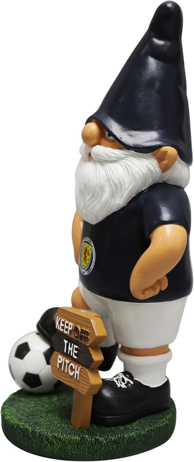 Football Garden Gnome Keep Off Pitch Sign 20cm Fan Decor