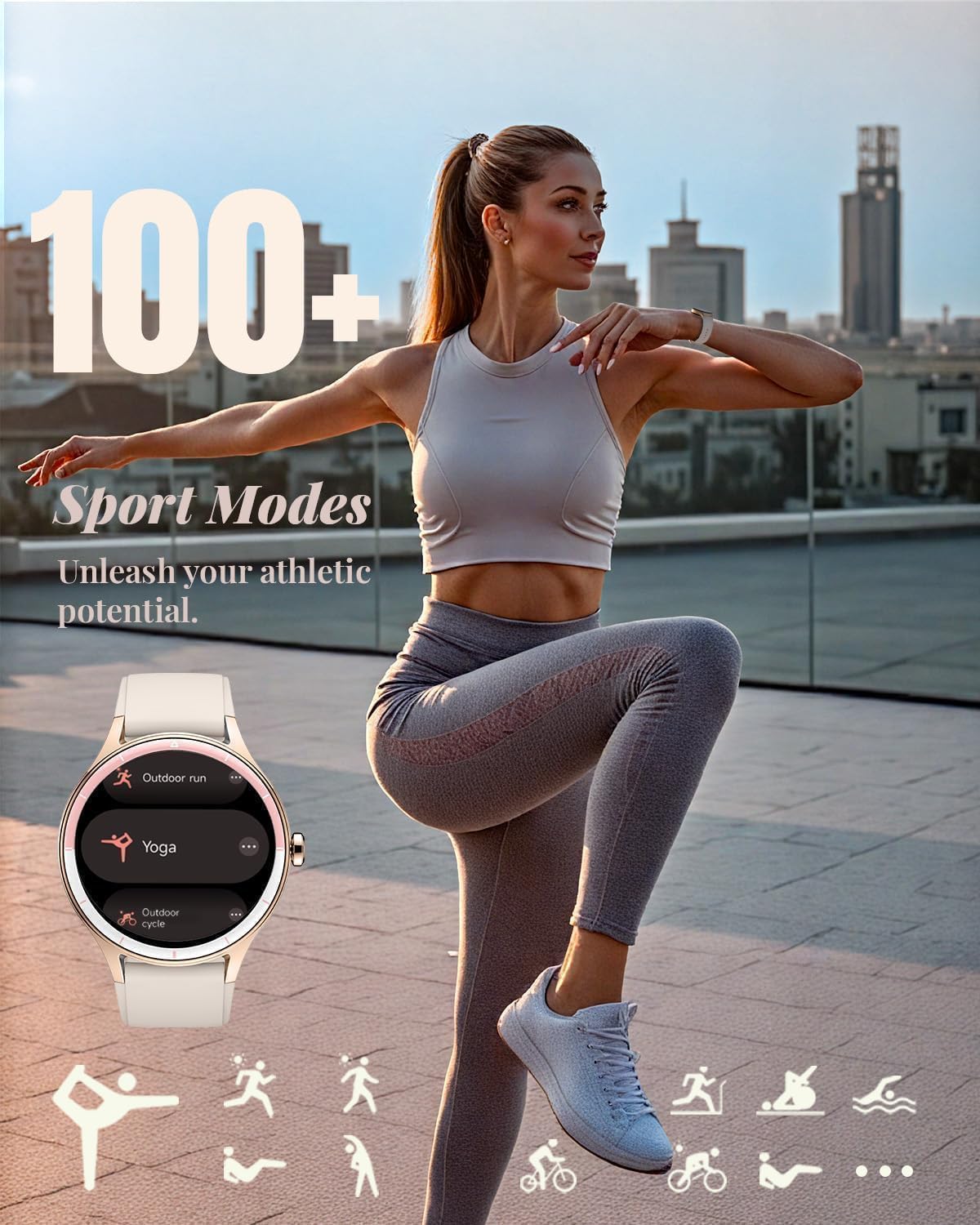 Women Smart Watch Bluetooth Call HD Fitness Tracker