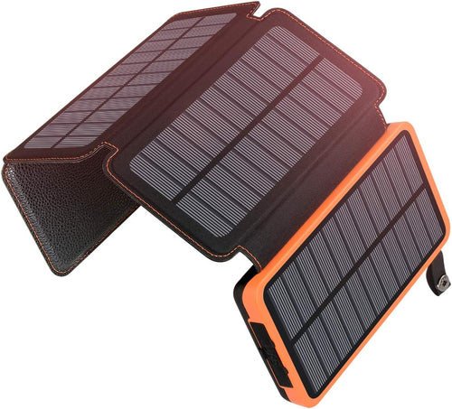 25000mAh Solar Power Bank Fast Charger 4 Panel Portable