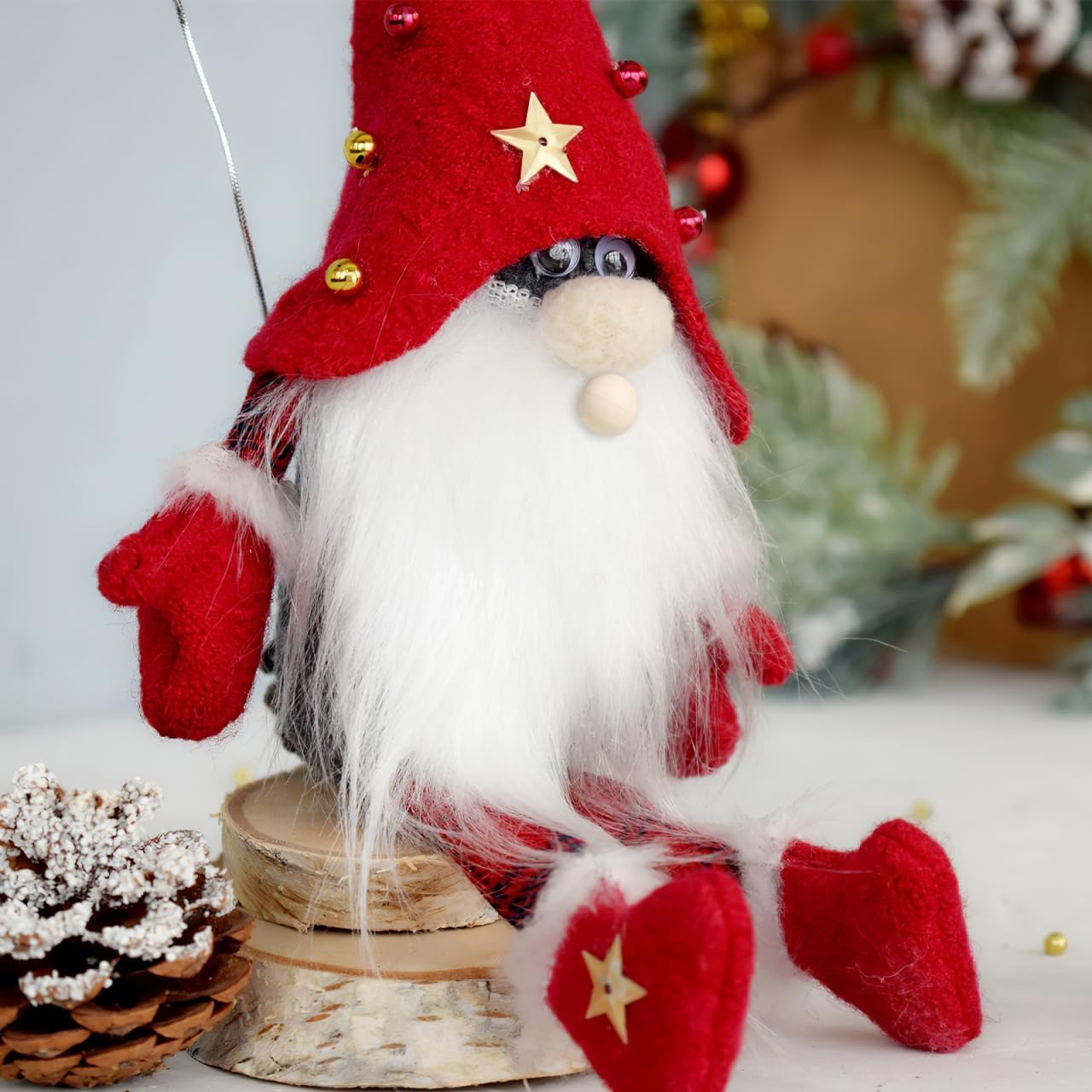 24PCS Gnome Beard Craft Kit Faux Fur DIY Christmas Set