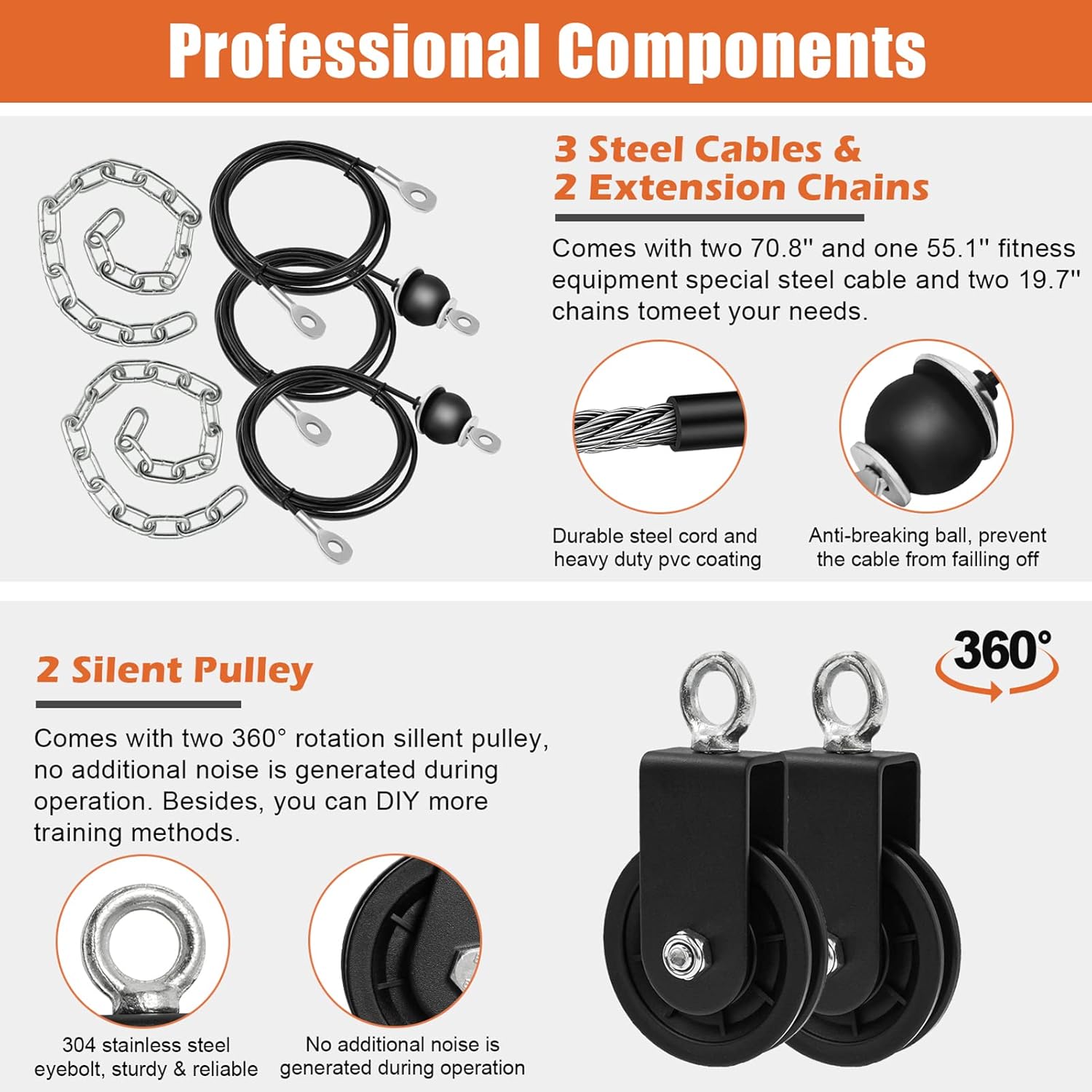 Home Gym Cable Pulley System LAT Pulldown Arm Trainer Kit