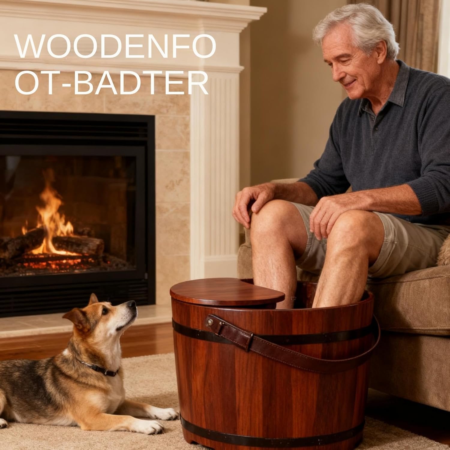 Wooden Foot Bath Tub Spa Soak Basin Pedicure Bucket Home