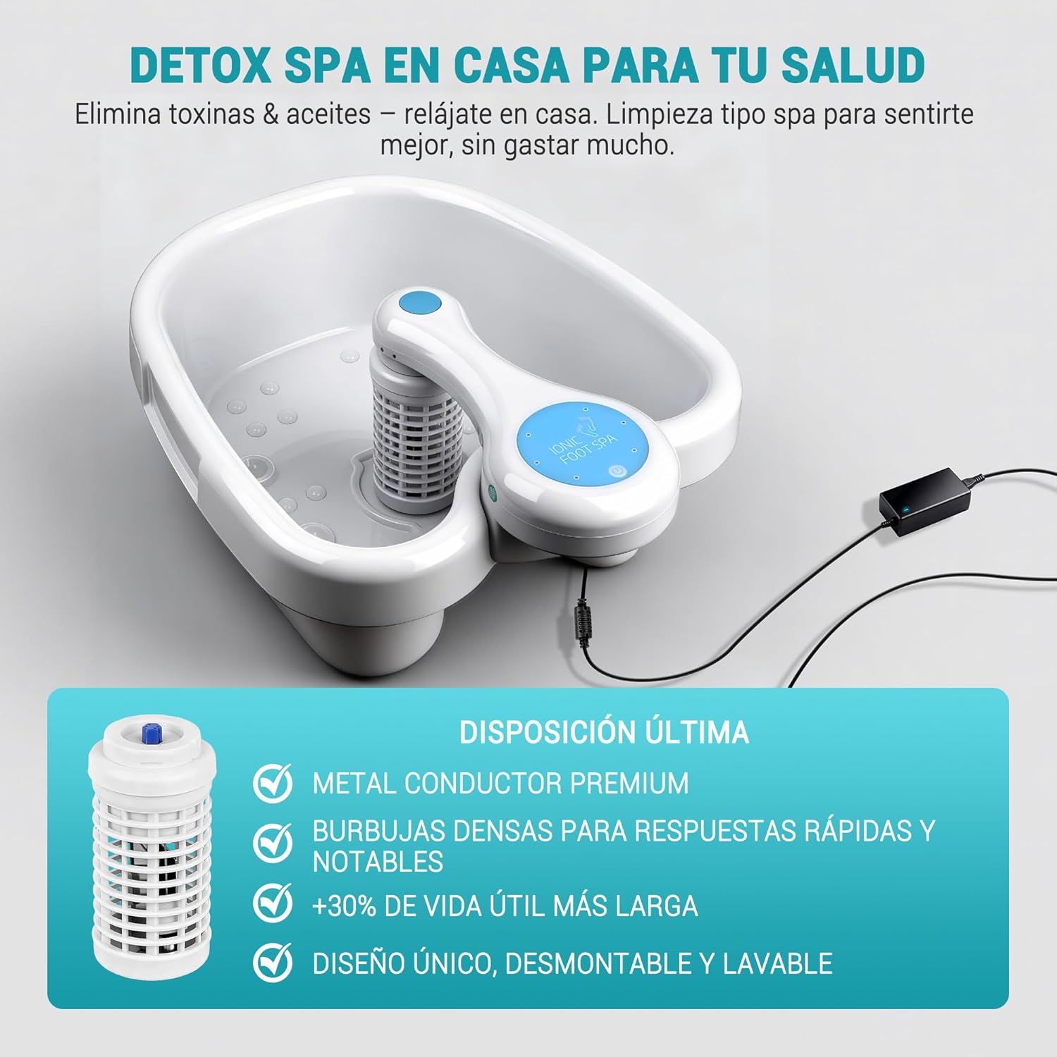 Ionic Detox Foot Bath Machine Electrolysis Spa One Button