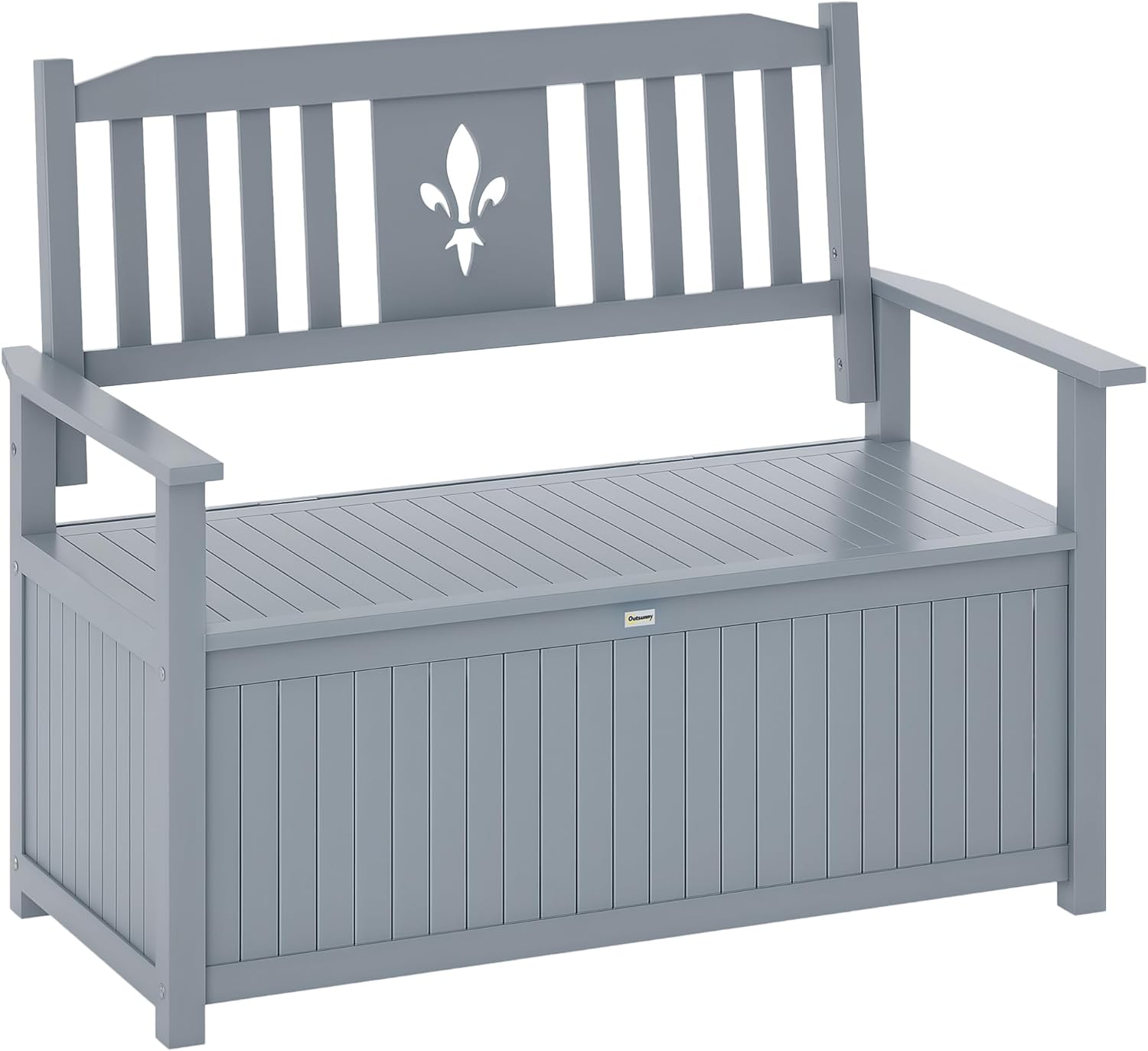 2 Seater Wooden Garden Storage Bench 164L Outdoor Patio Seat w/Backrest
