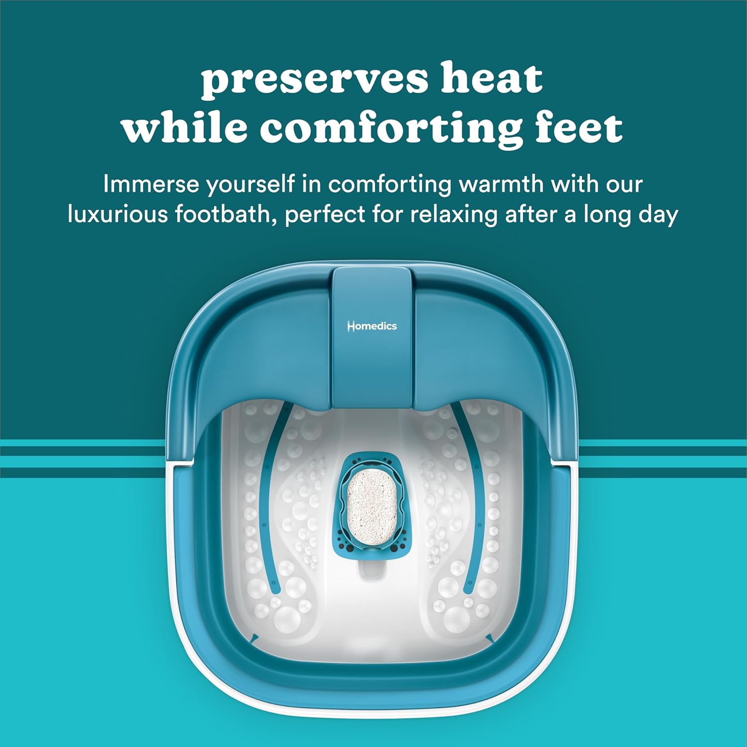 Foldable Foot Spa Bath Bubble Massage Heat Pumice Stone Tub