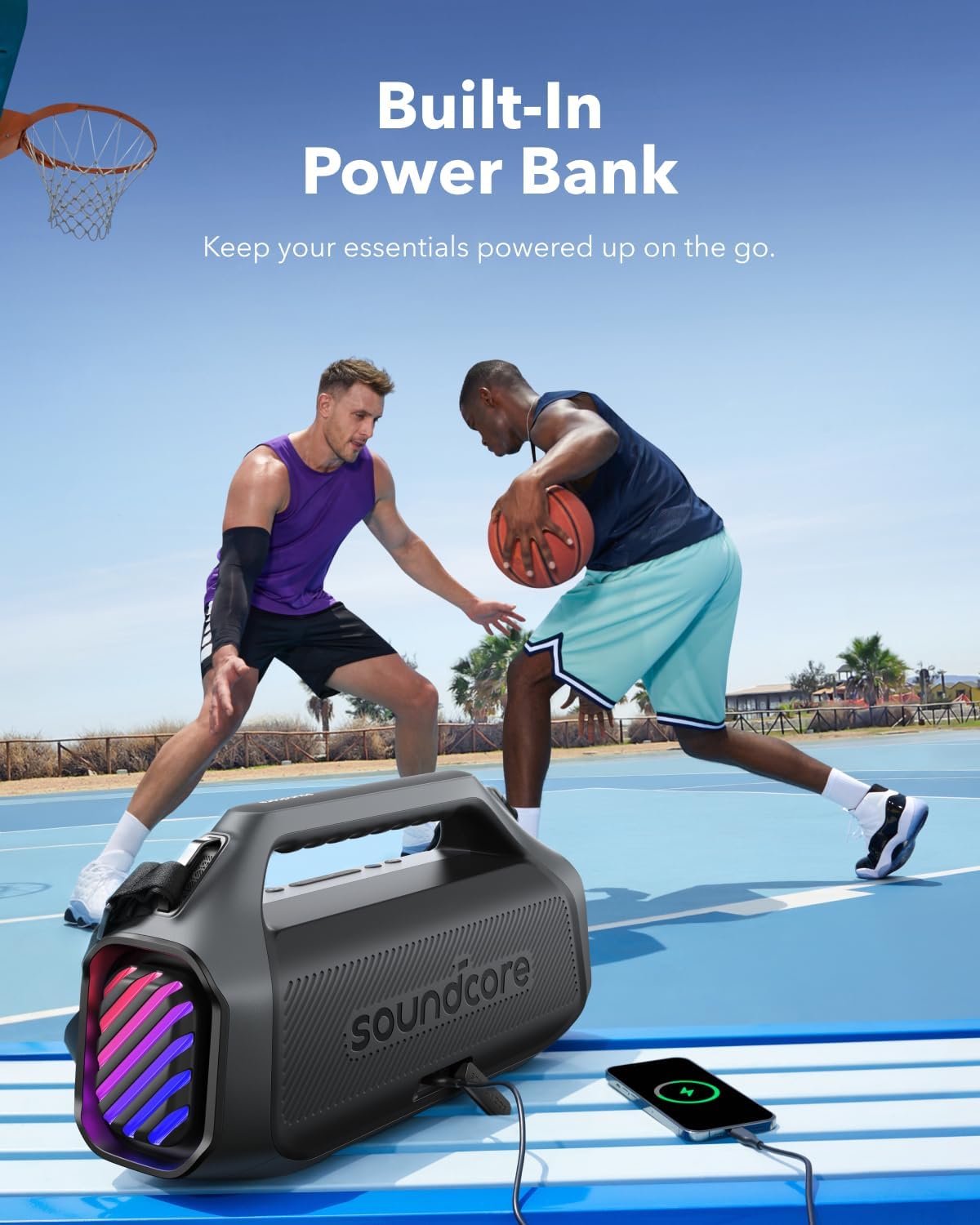 140W Portable Bluetooth Speaker Waterproof Bass RGB 20H