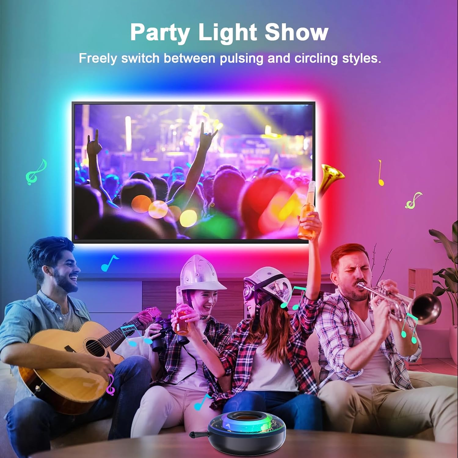 Portable Bluetooth Shower Speaker RGB Waterproof IPX6 360 Sound