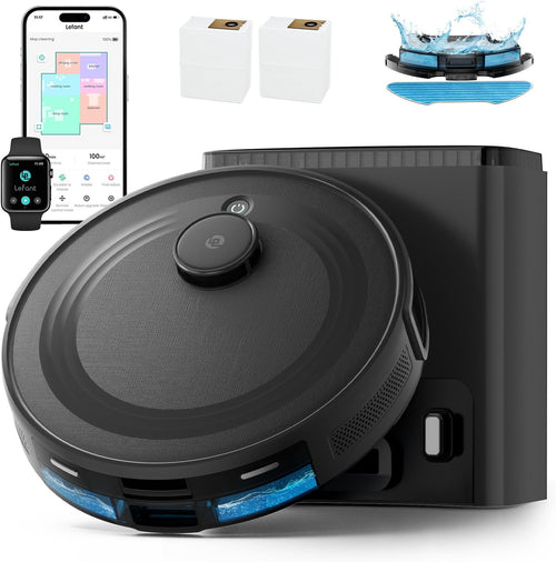 Robot Vacuum Mop Self Empty 6000Pa LiDAR Mapping WiFi 75 Day Auto