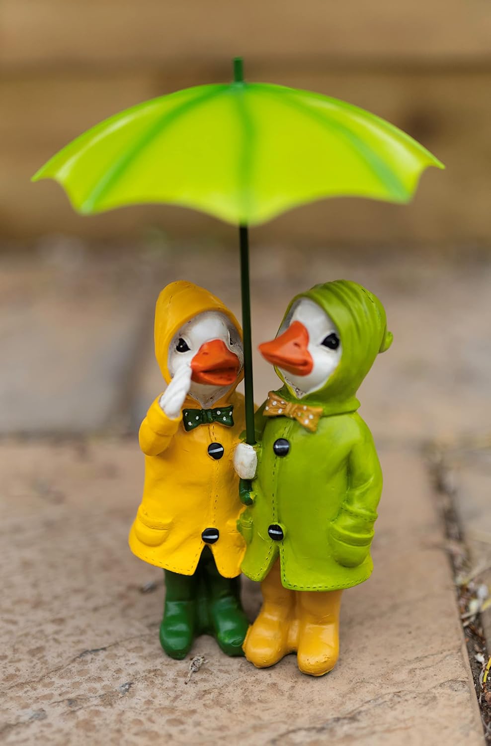 Duck Garden Ornaments Set Umbrella Resin Outdoor Patio Decor