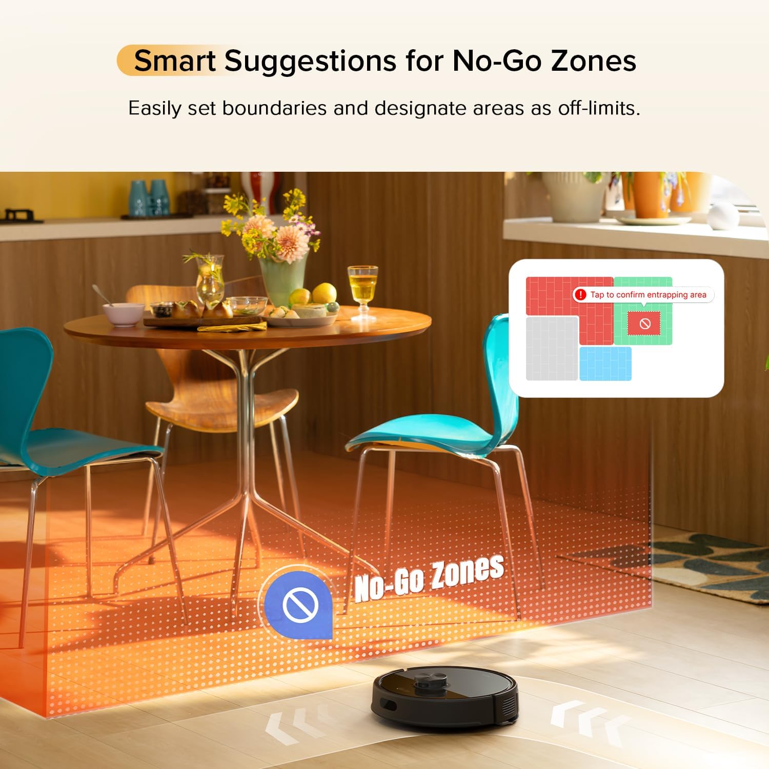 Robotic Vacuum Mop 10000Pa LiDAR Smart Mapping App Pet Hair