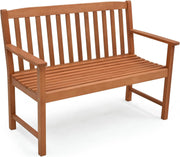 2 Seater Eucalyptus Wood Garden Bench Patio Loveseat Seat