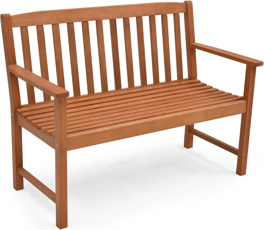 2 Seater Eucalyptus Wood Garden Bench Patio Loveseat Seat