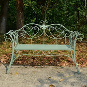 Cast Iron Metal Garden Bench 2 Seater Patio Seat with Armrests