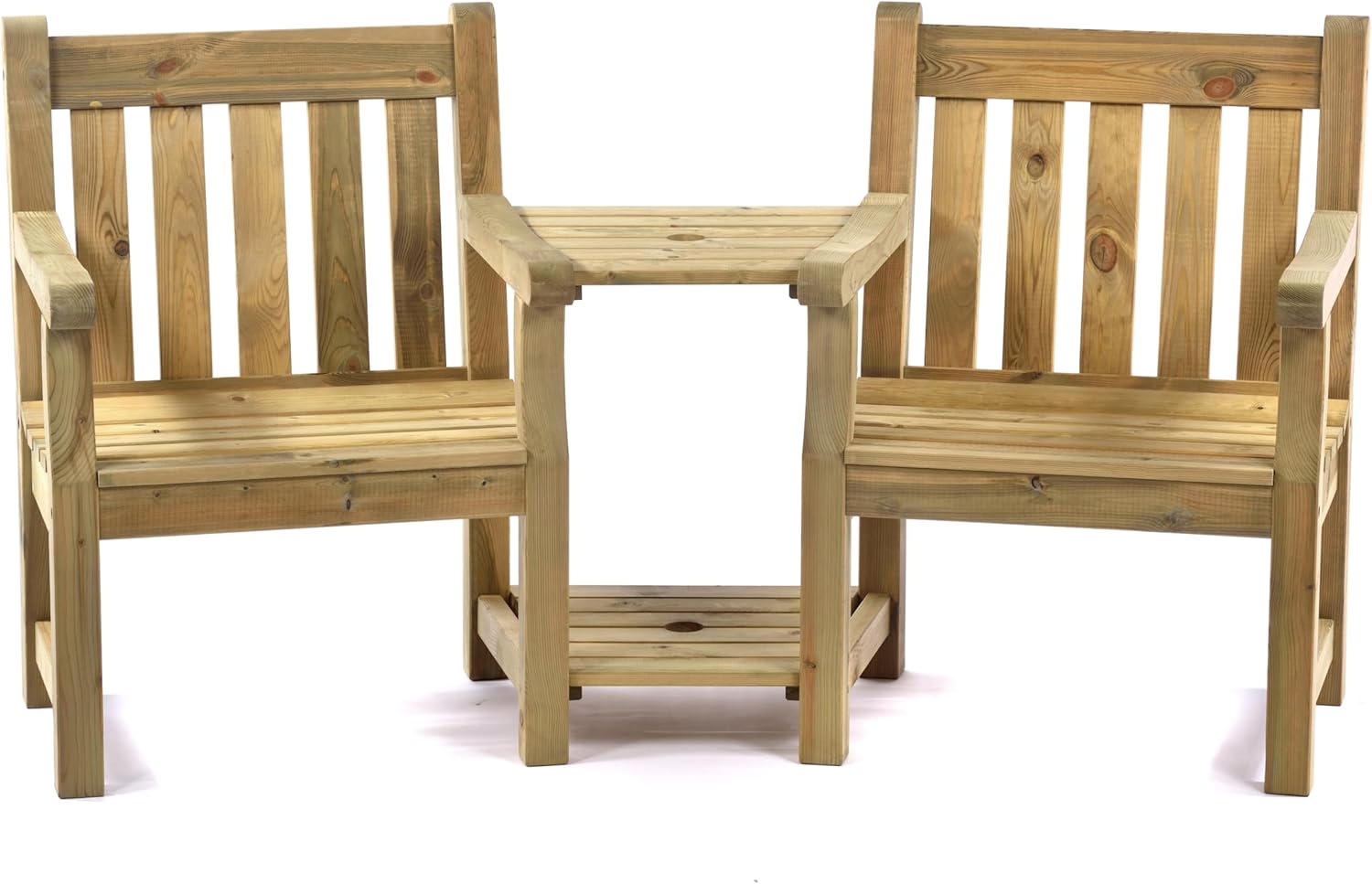 2 Seater Companion Garden Bench with Table Jack and Jill Seat