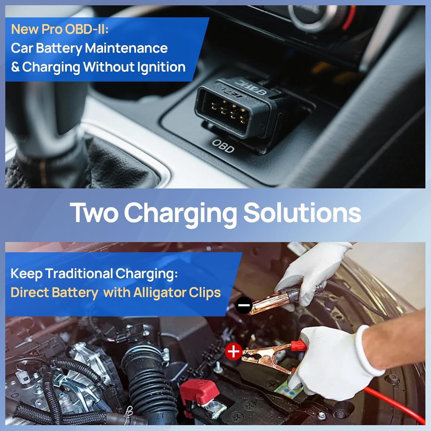 10W Solar Battery Charger OBD2 Trickle Maintainer 12V Car