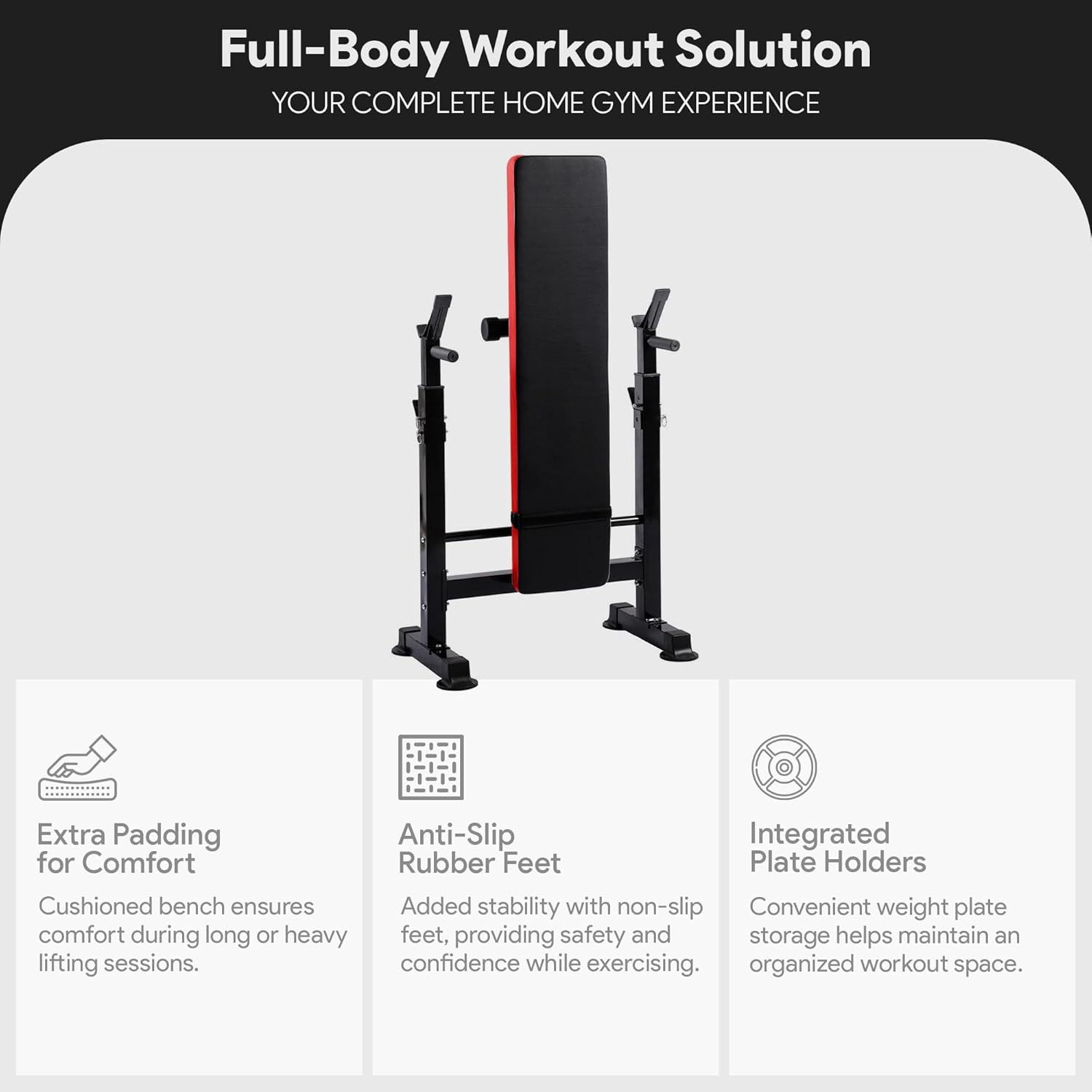 Adjustable Olympic Weight Bench Squat Rack Folding Workout Station