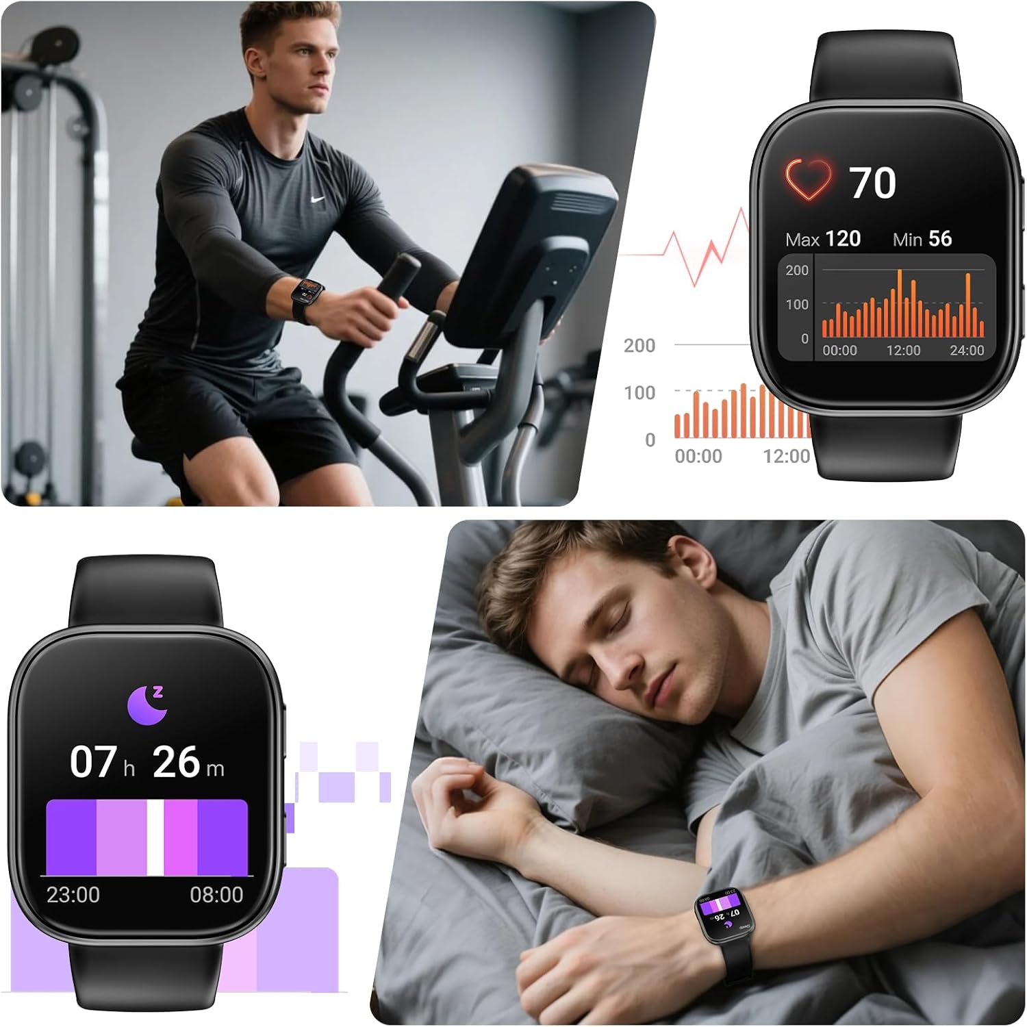 HD Smart Watch Bluetooth Call Fitness Tracker Heart Rate Sleep Monitor